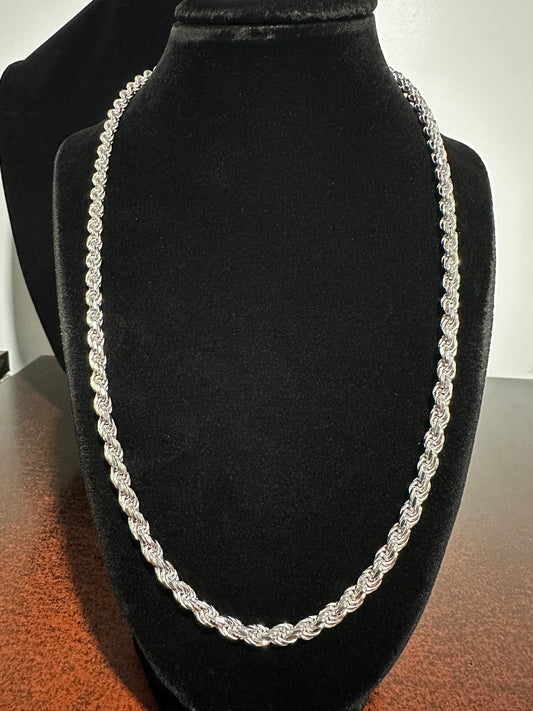 Silver Rope Chain 22”