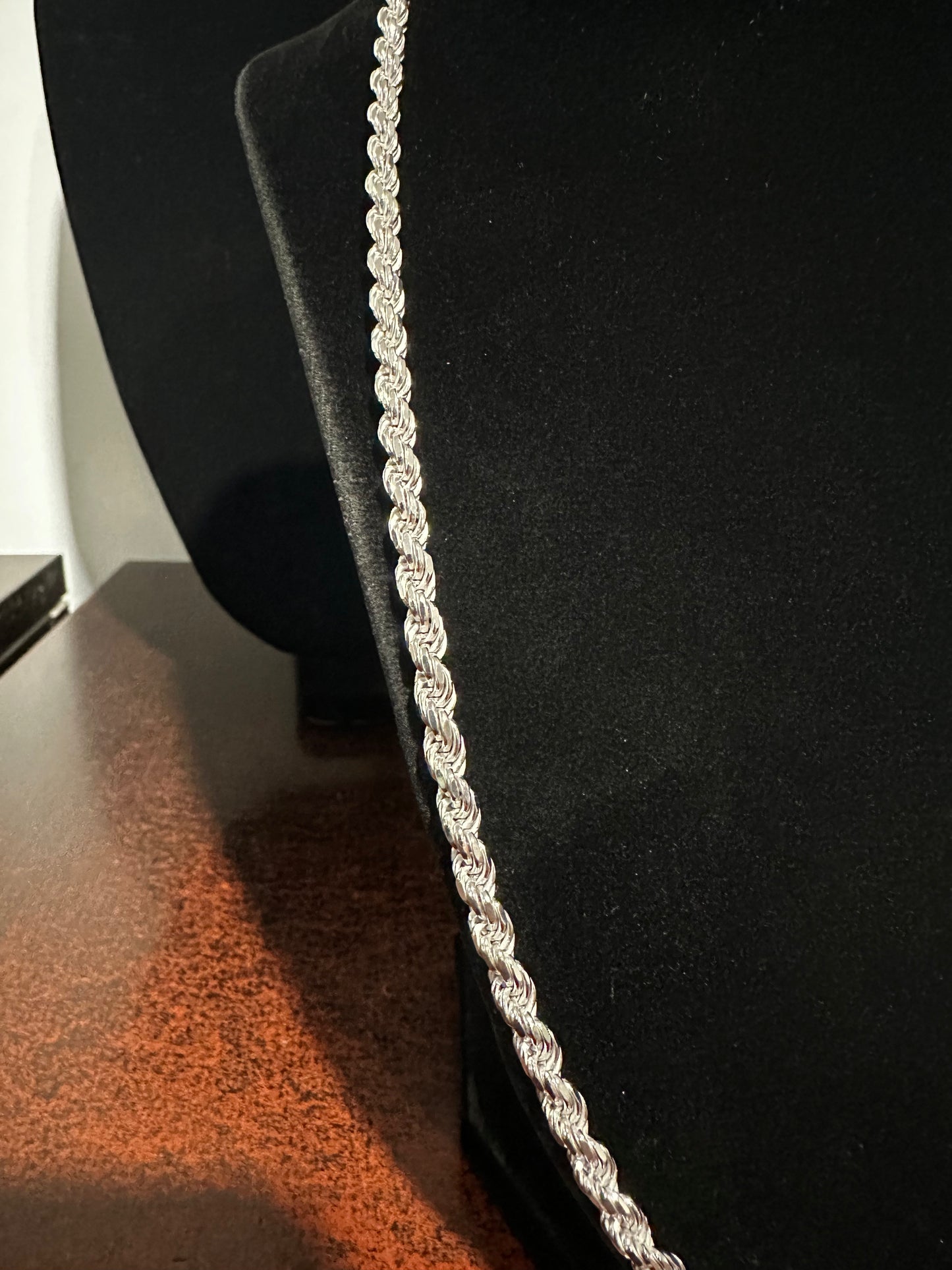 Silver Rope Chain 24”