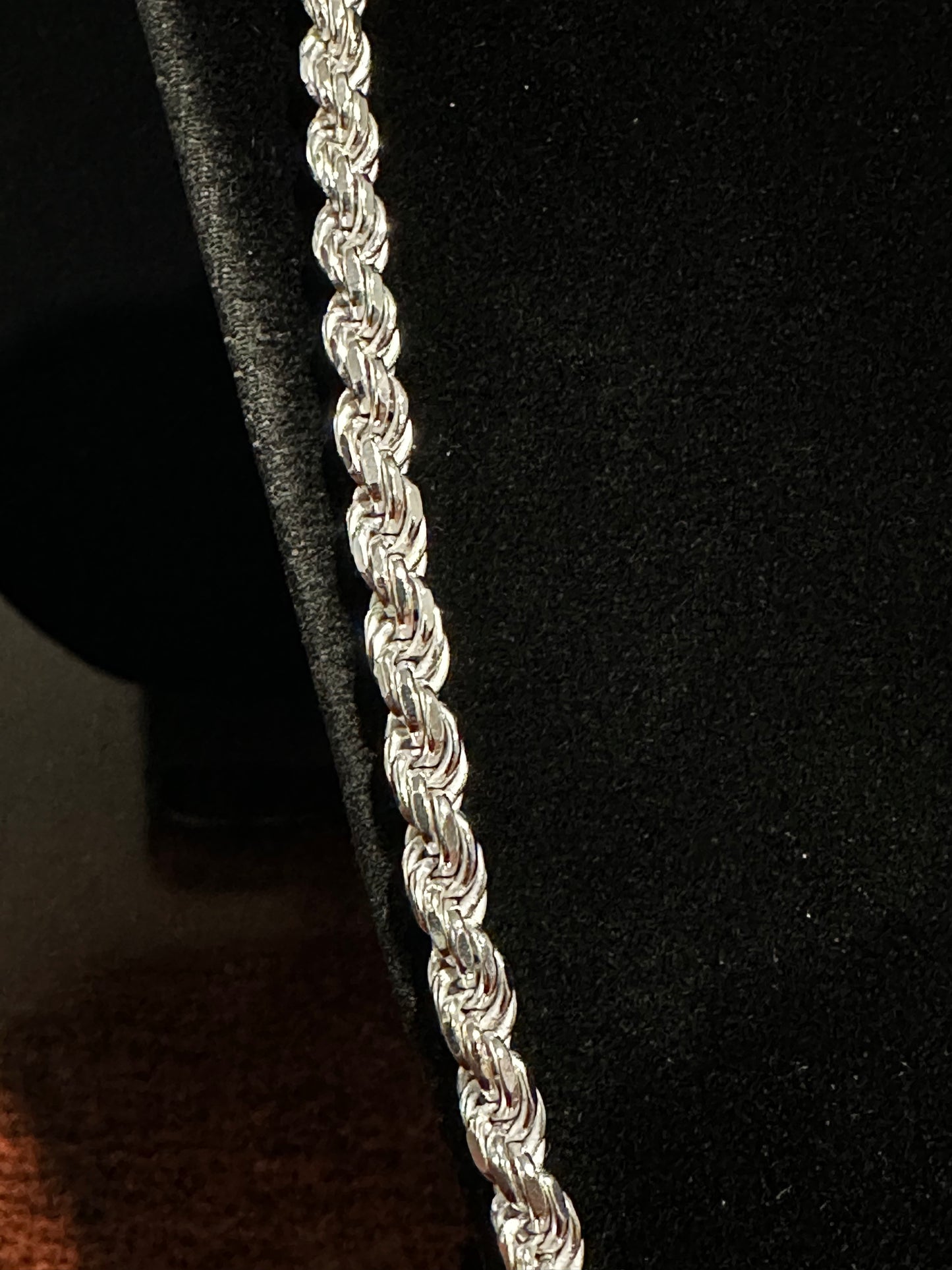 Silver Rope Chain 24”