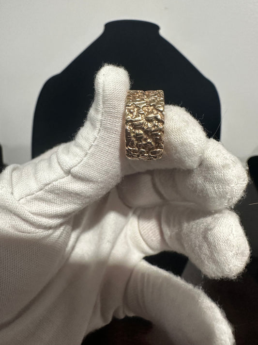 10K Custom Nugget Ring Size 7.5