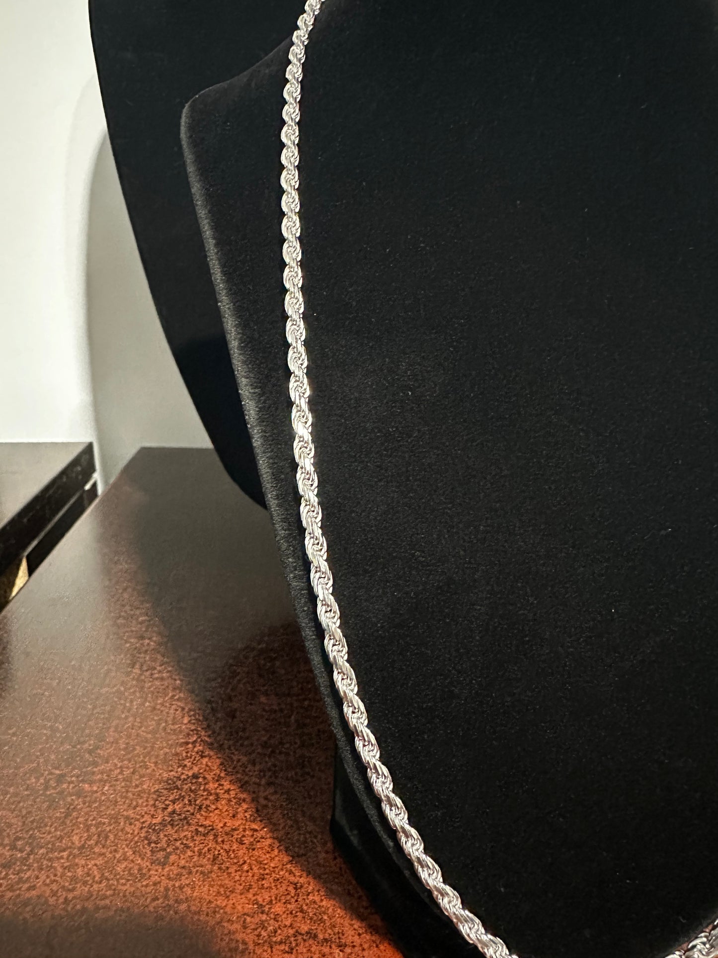 Silver Rope Chain 24”