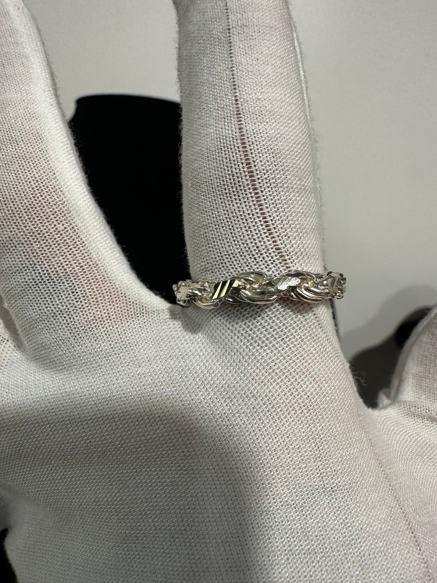 Silver Rope Ring Size 10.5