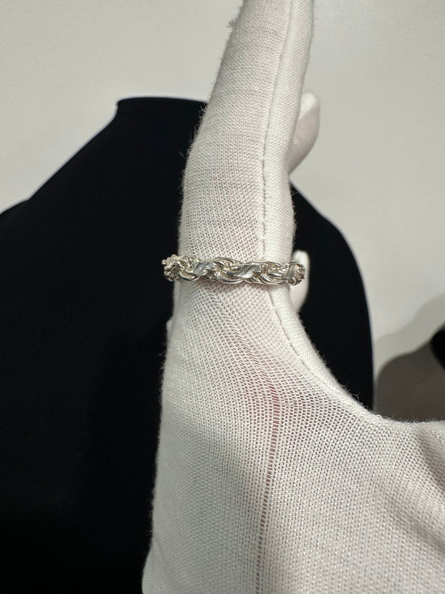 Silver Rope Ring Size 10.5