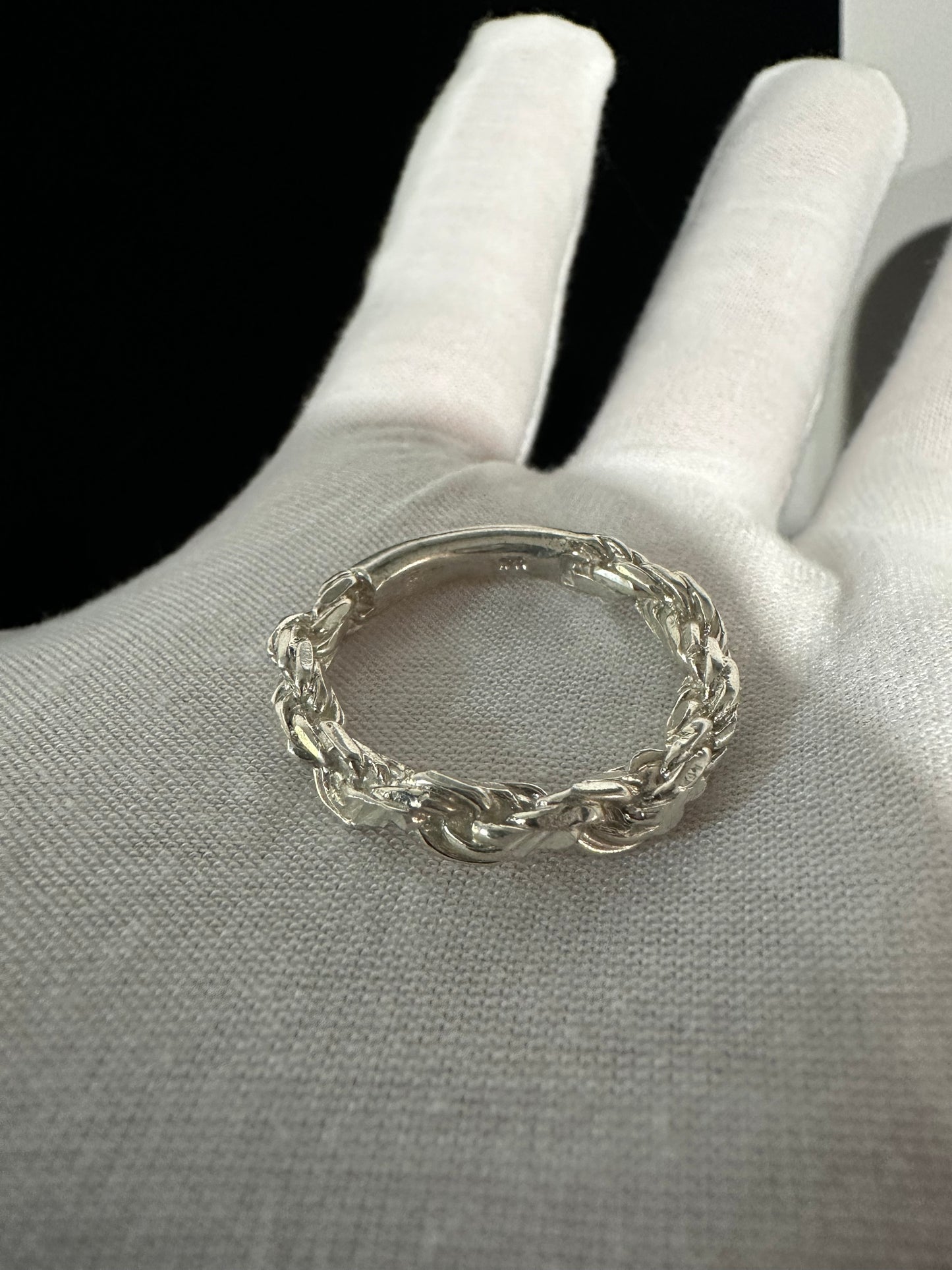 Silver Rope Ring Size 10.5