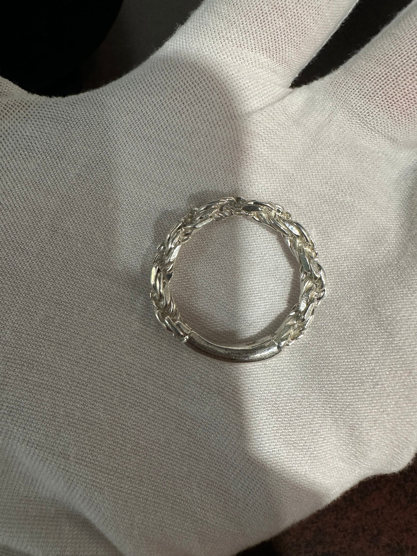 Silver Rope Ring Size 10.5