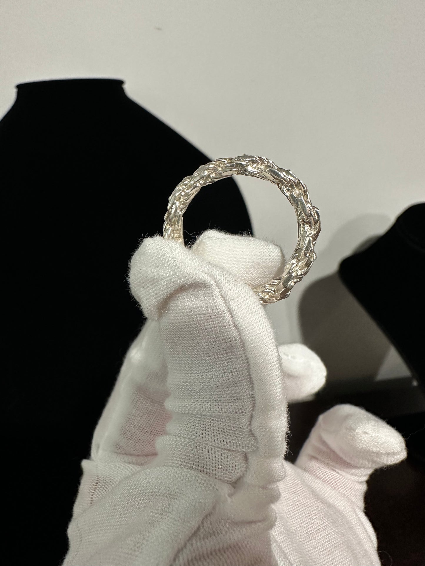 Silver Rope Ring Size 10.5