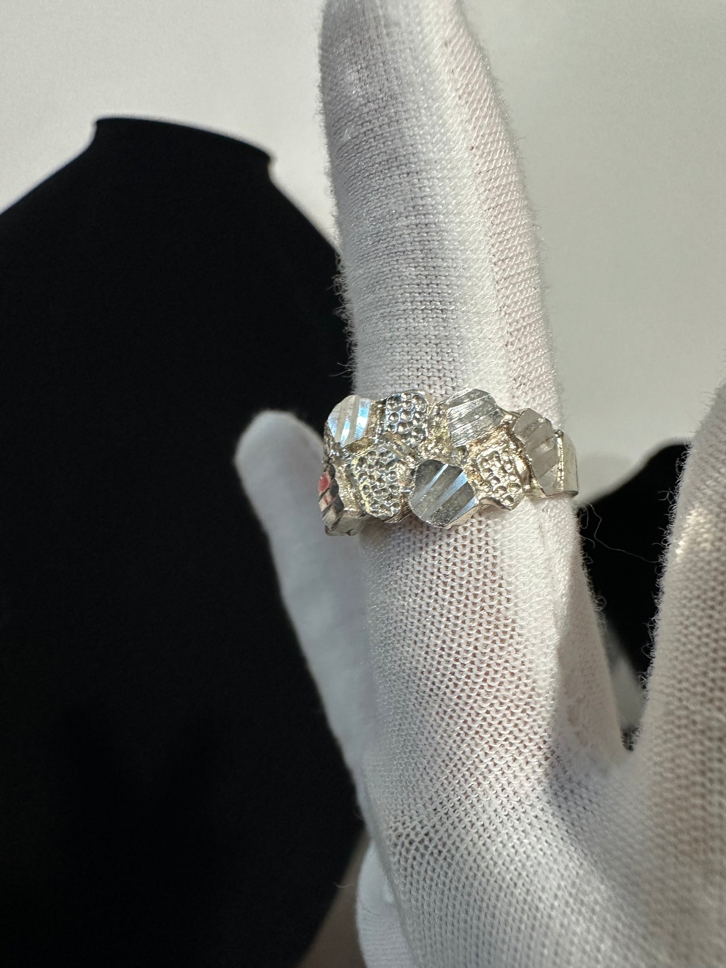 Silver Nugget Ring Size 7.75