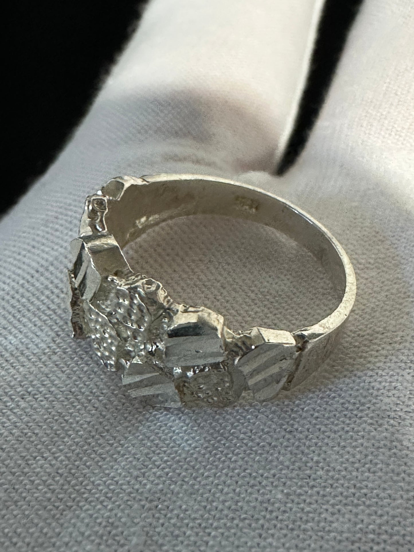Silver Nugget Ring Size 7.75