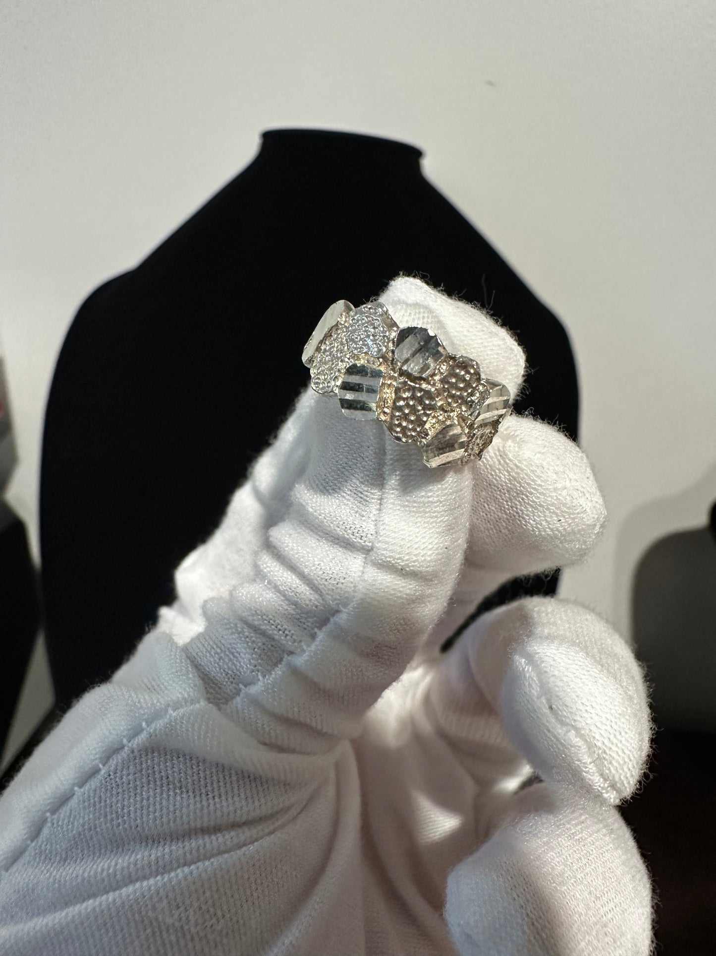 Silver Nugget Ring Size 7.75