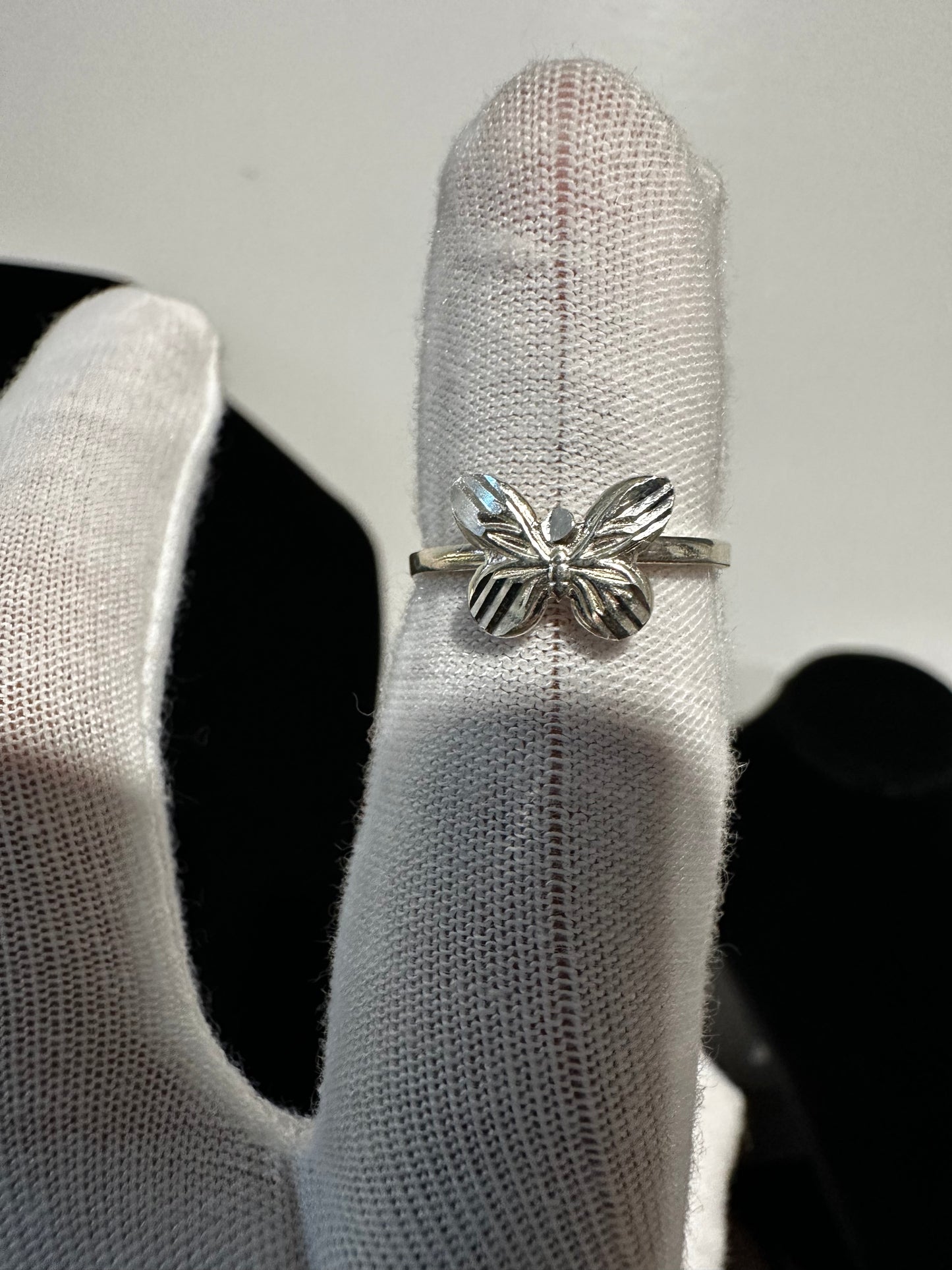 Silver Butterfly Ring Size 6.25