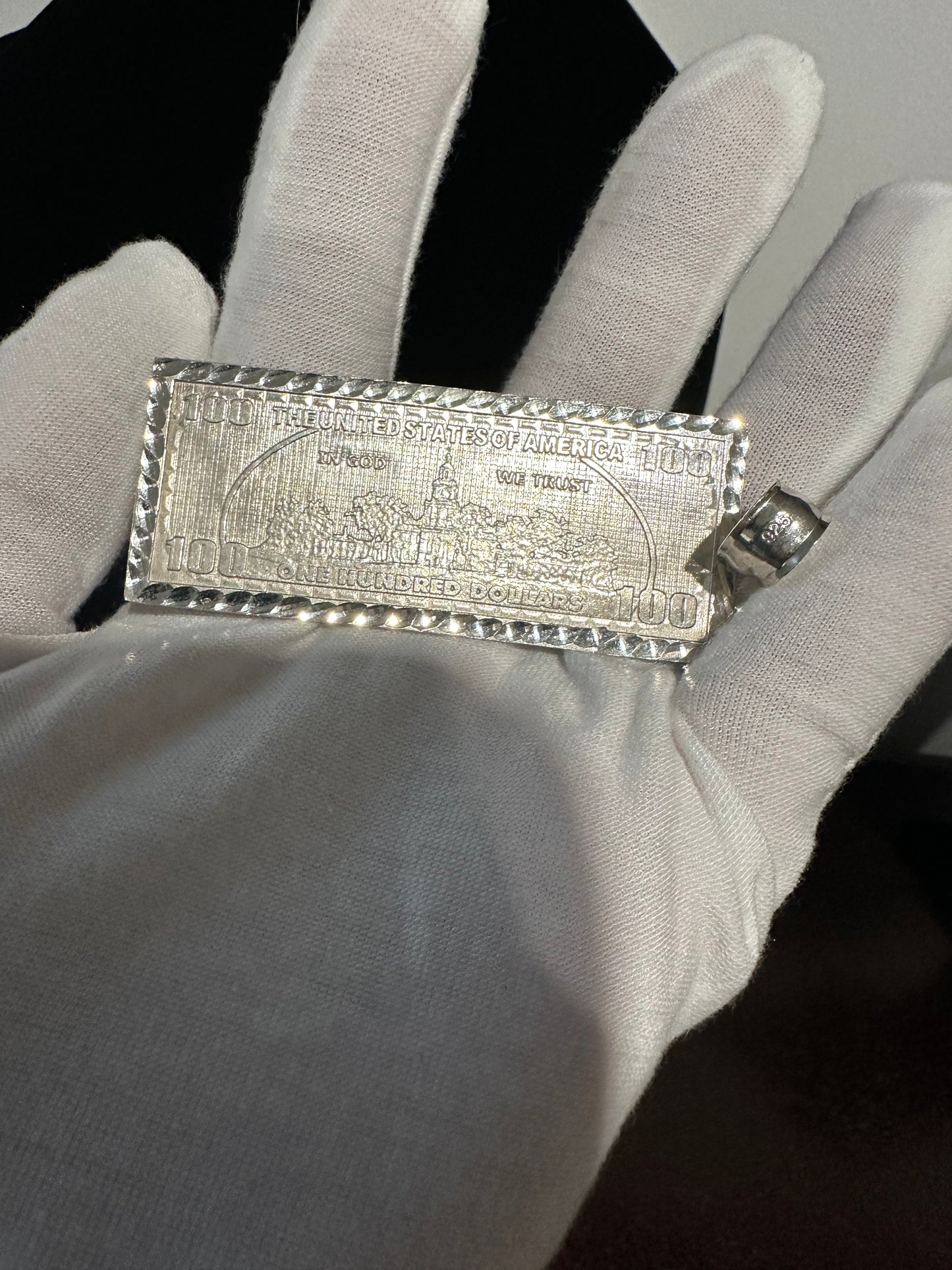 Silver Ben Frank $100 Pendant