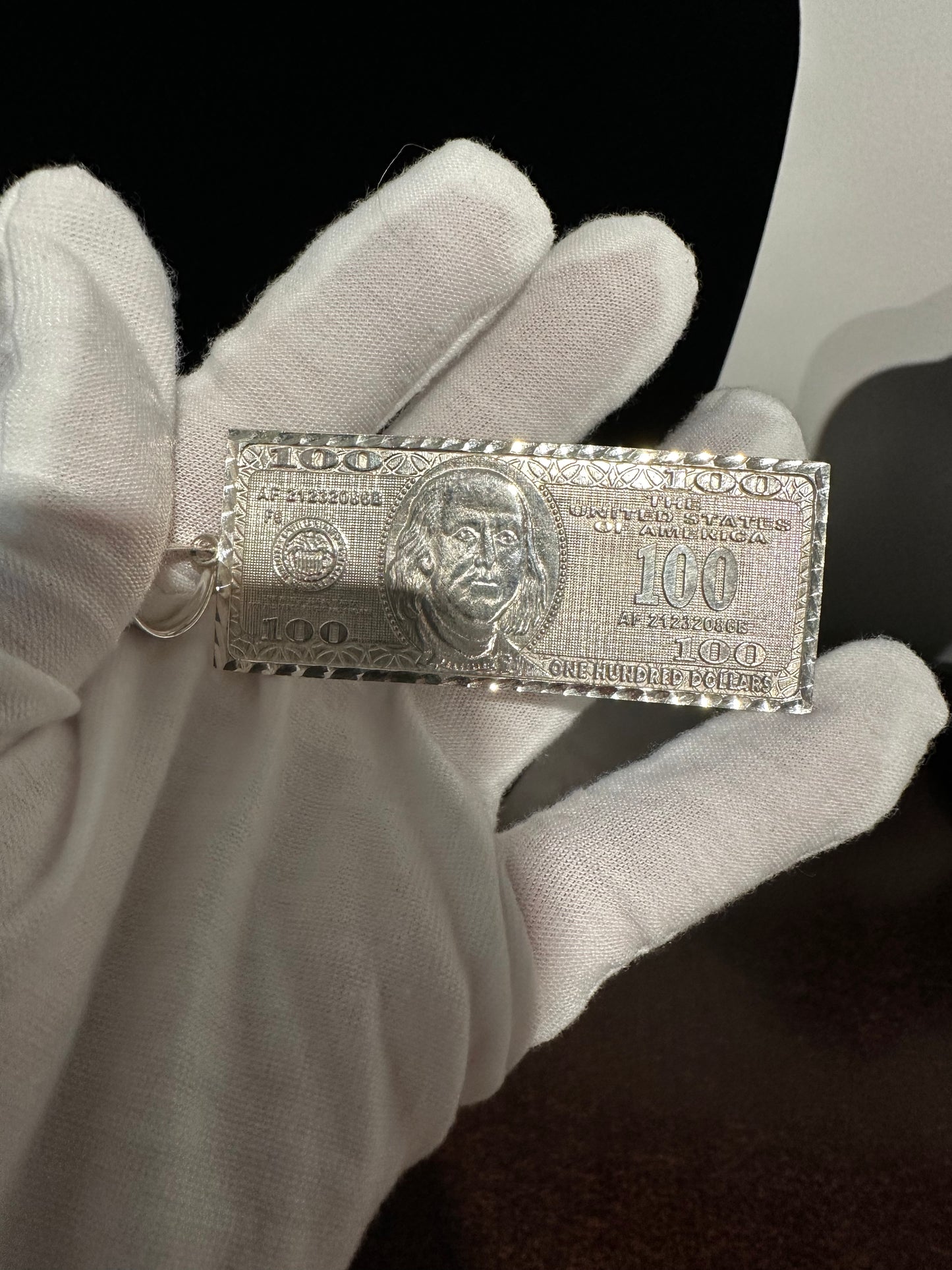 Silver Ben Frank $100 Pendant