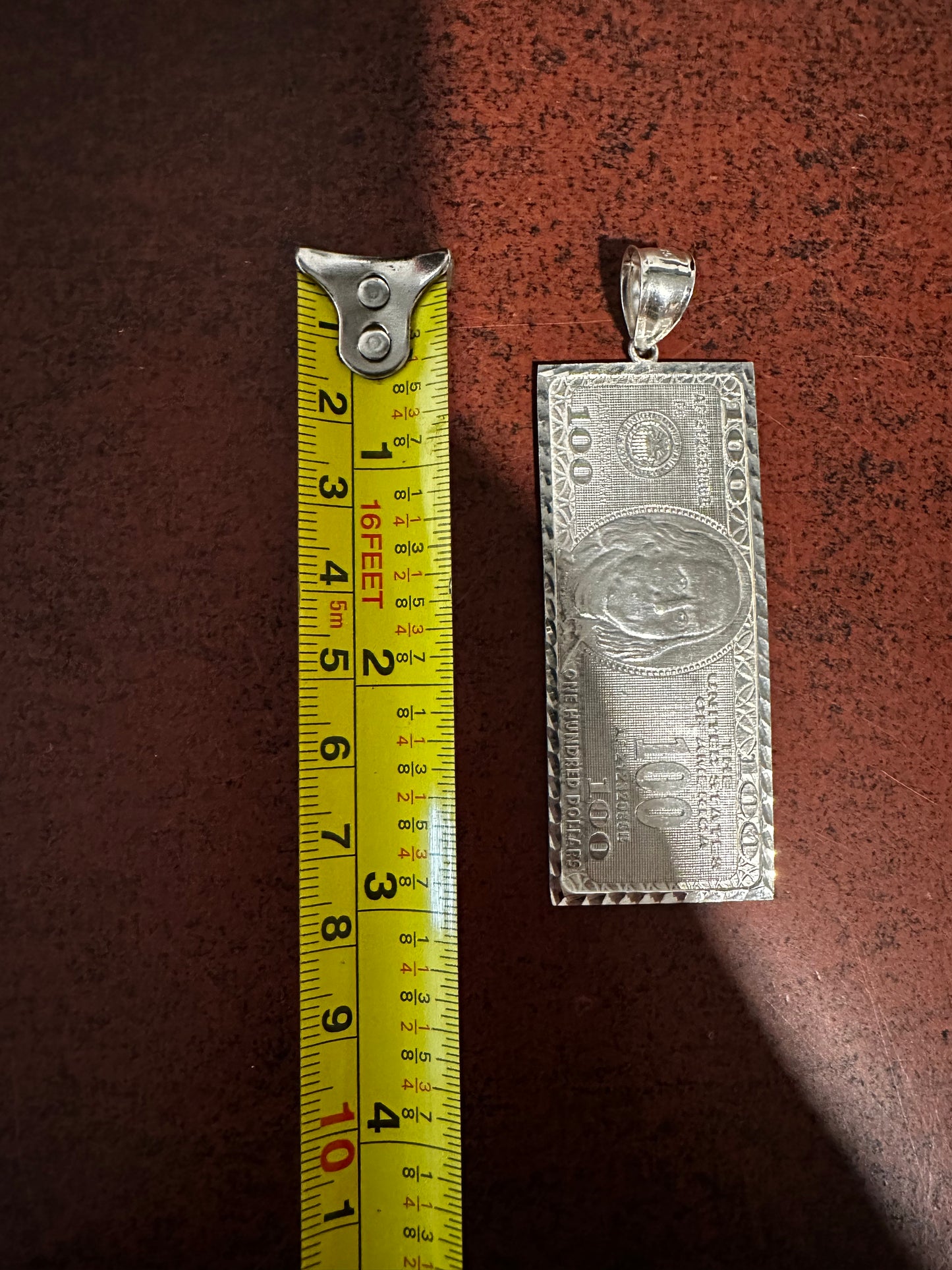 Silver Ben Frank $100 Pendant