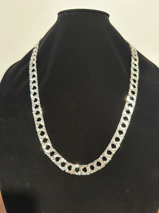 Silver Nugget Chain 28”