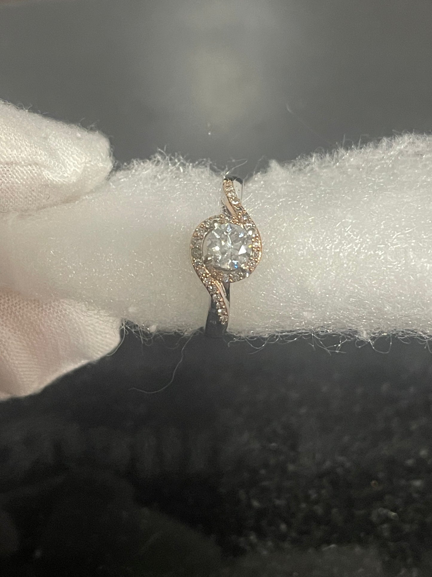14K White & Rose Gold Engagement Ring