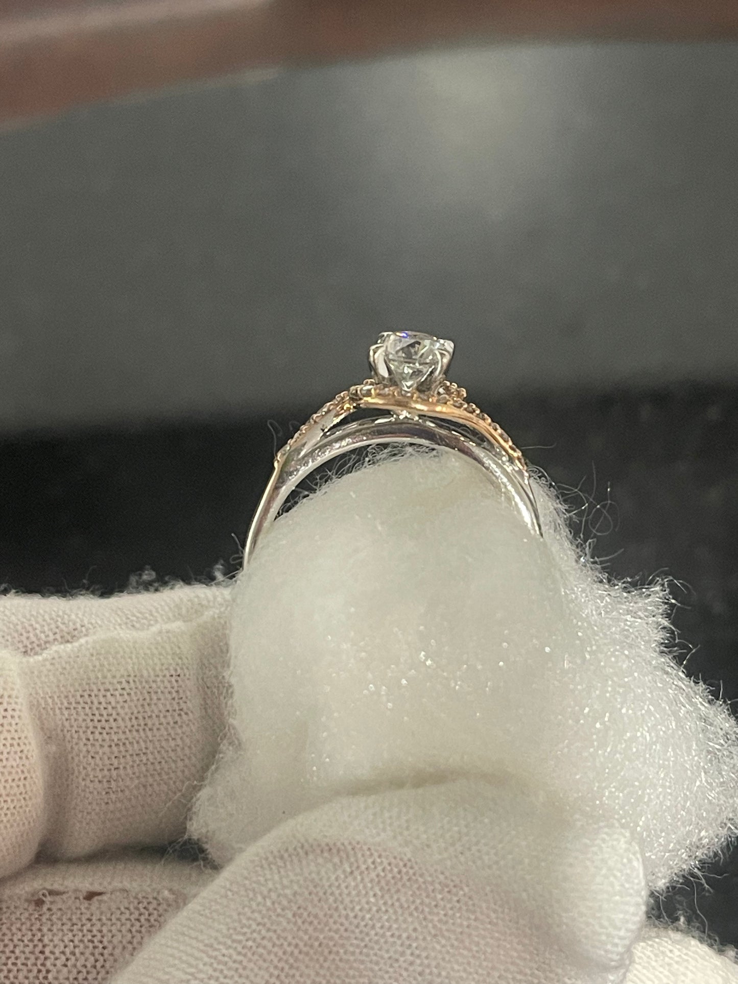14K White & Rose Gold Engagement Ring