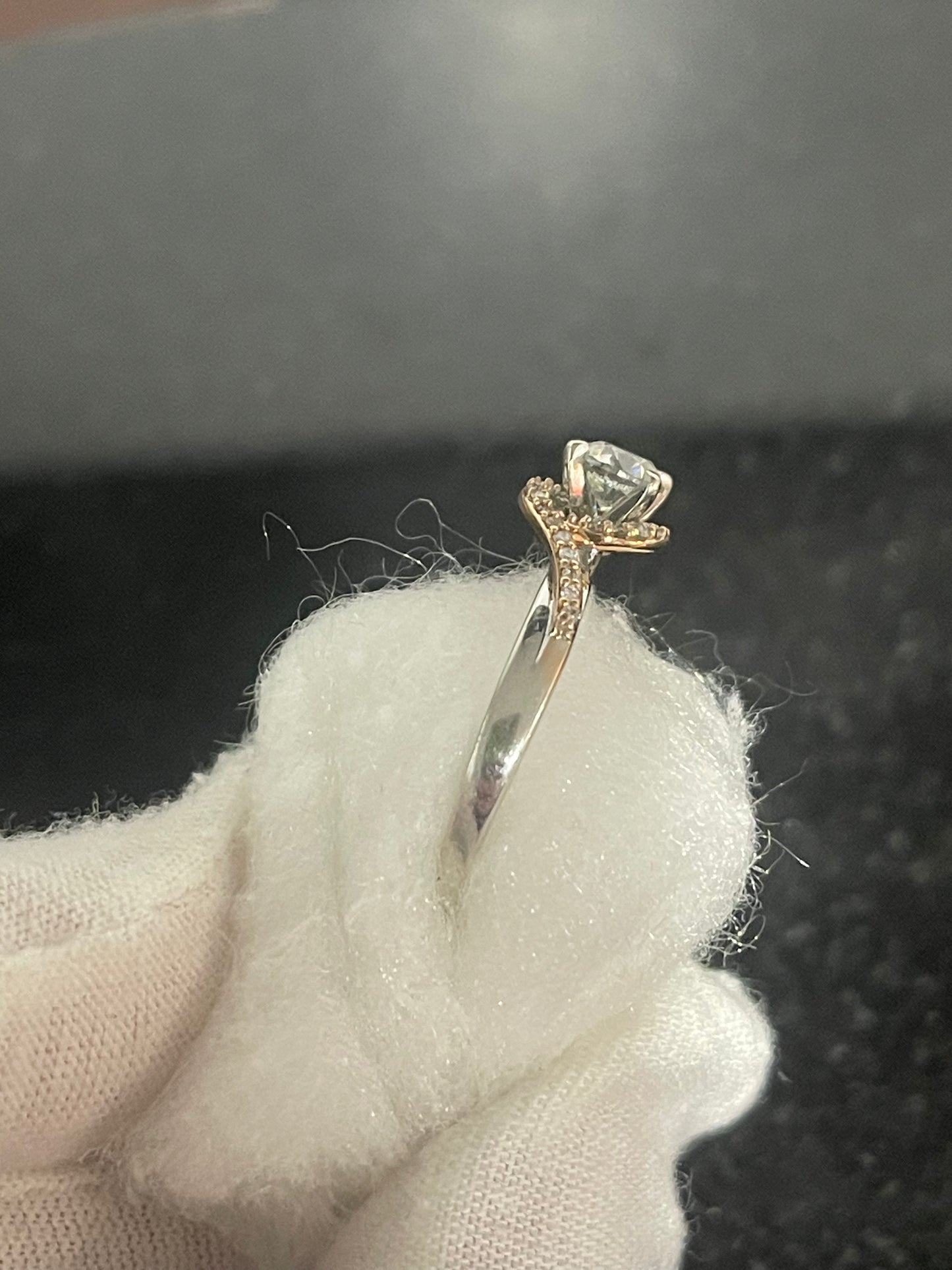 14K White & Rose Gold Engagement Ring