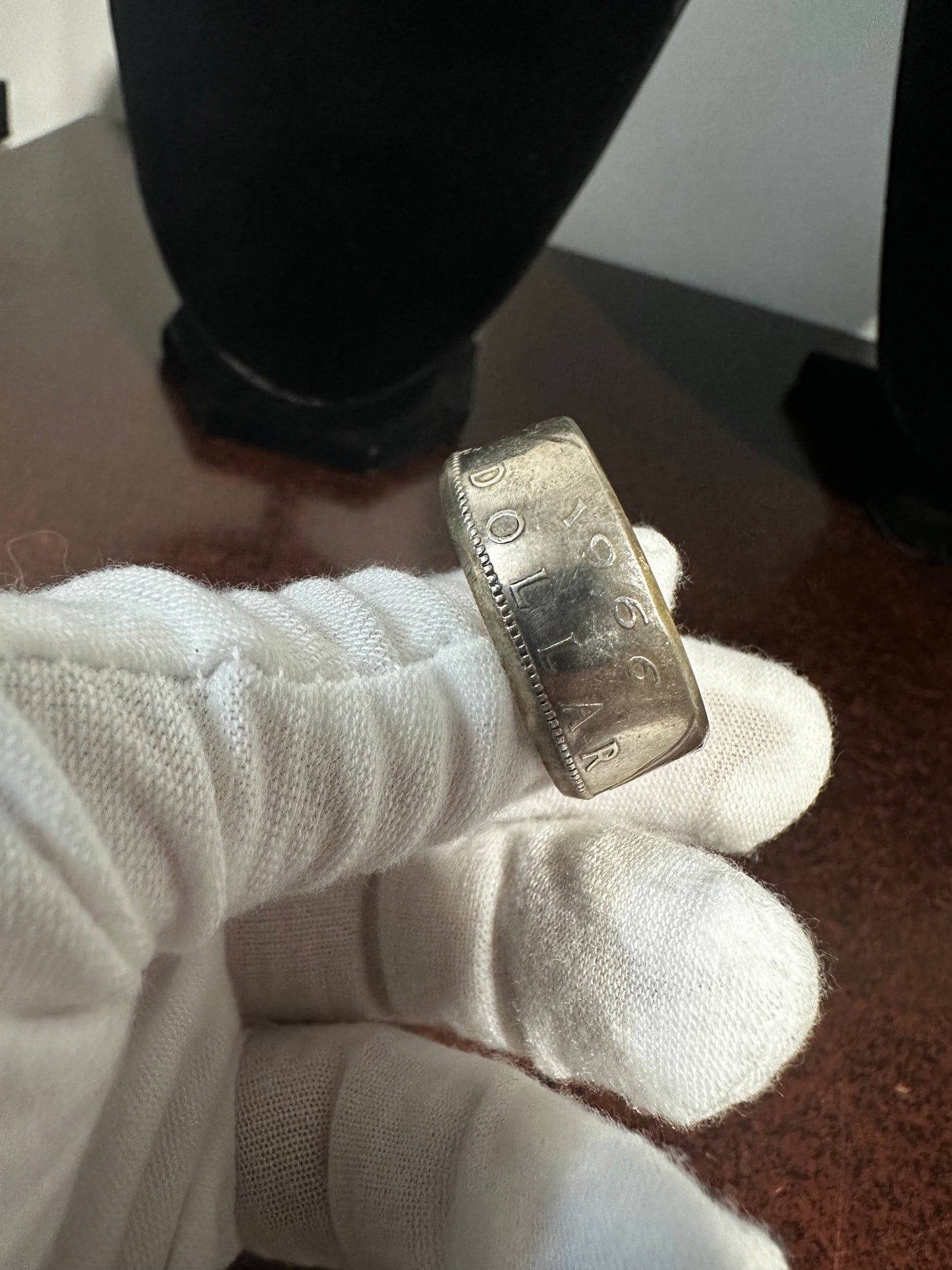 Silver Dollar Coin Ring Size 15