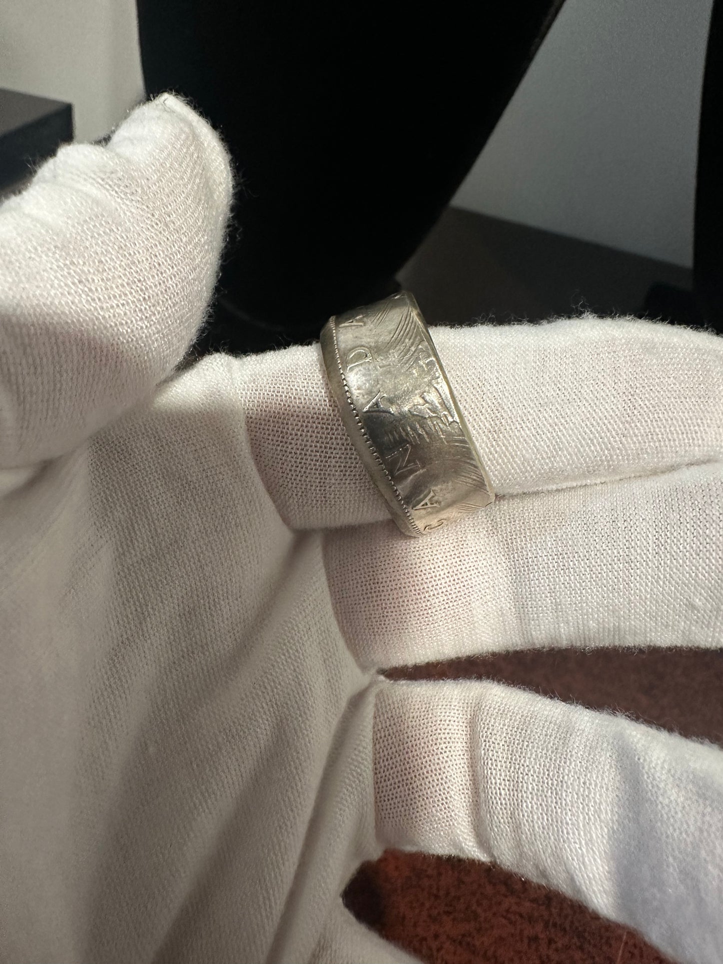 Silver Dollar Coin Ring Size 15