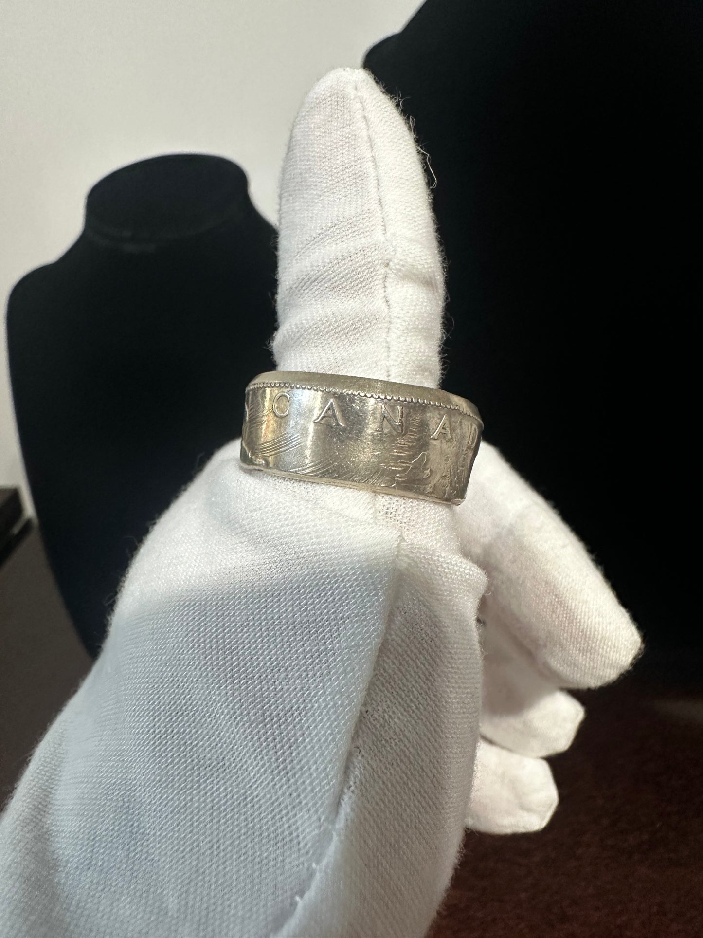 Silver Dollar Coin Ring Size 15