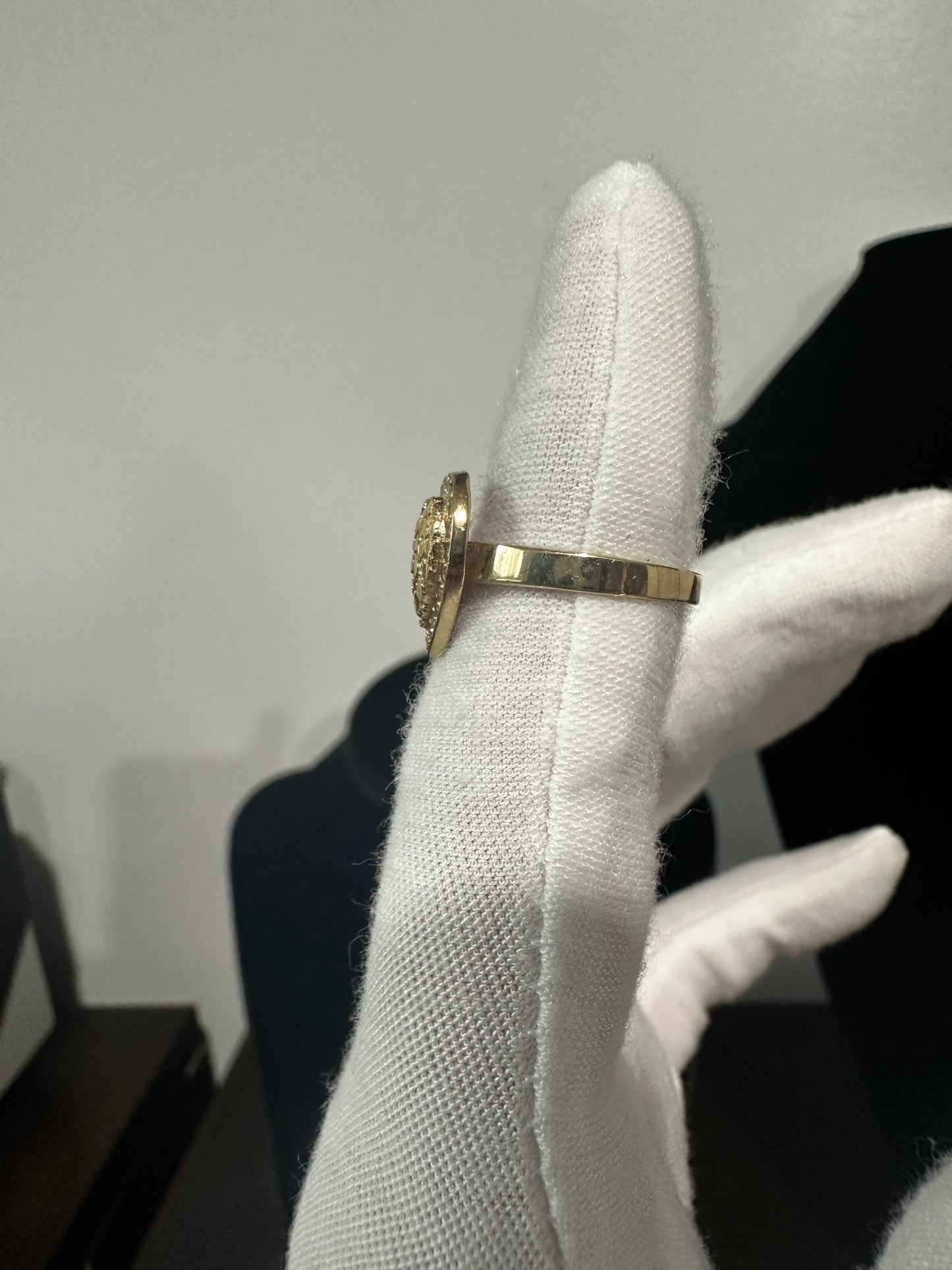 10K Nugget Heart Ring Size 7.5