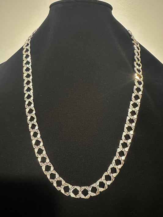 Silver Diamond Cut Chain 26”