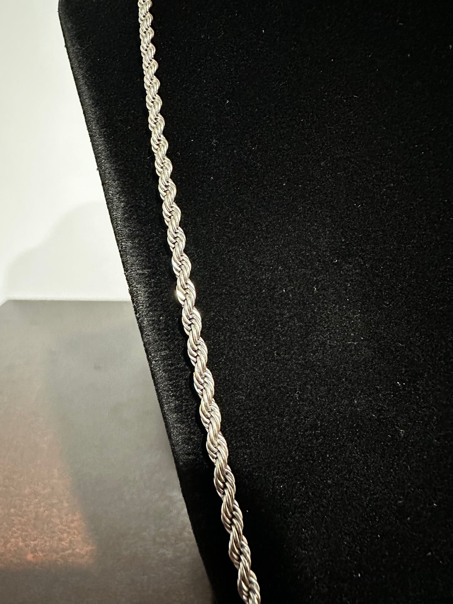 Silver Rope Chain 24”