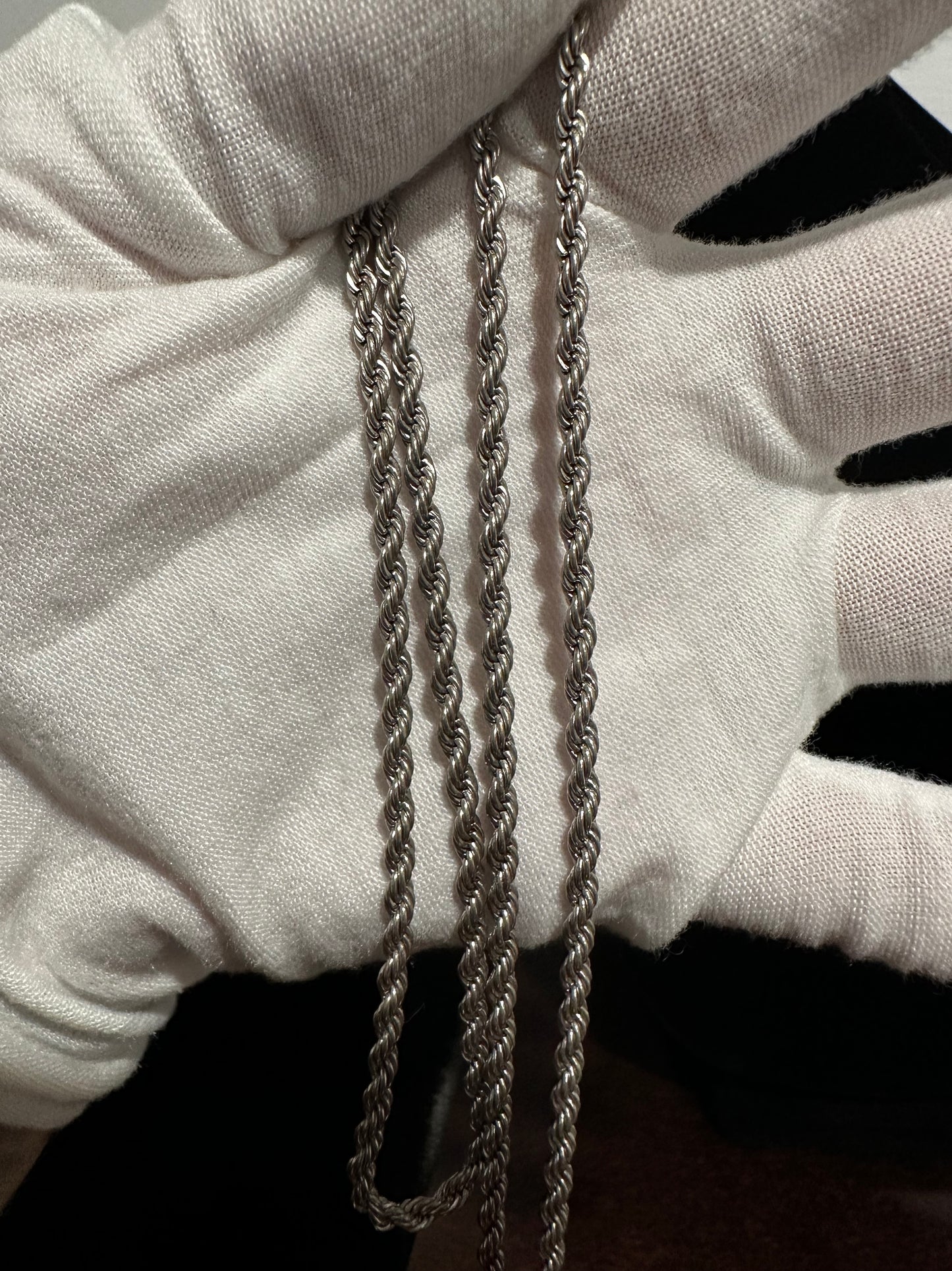 Silver Rope Chain 24”