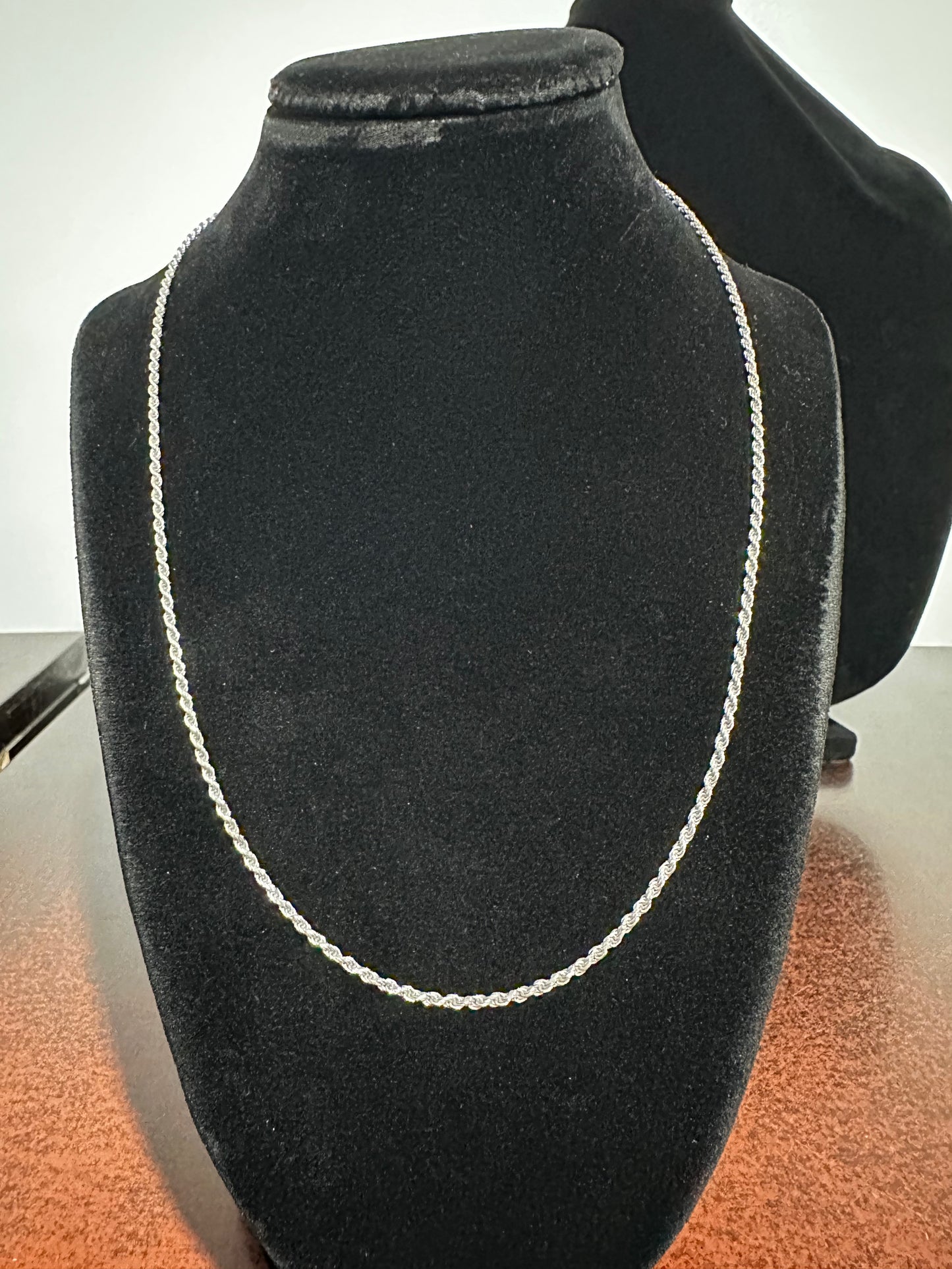 Silver Rope Chain 20”