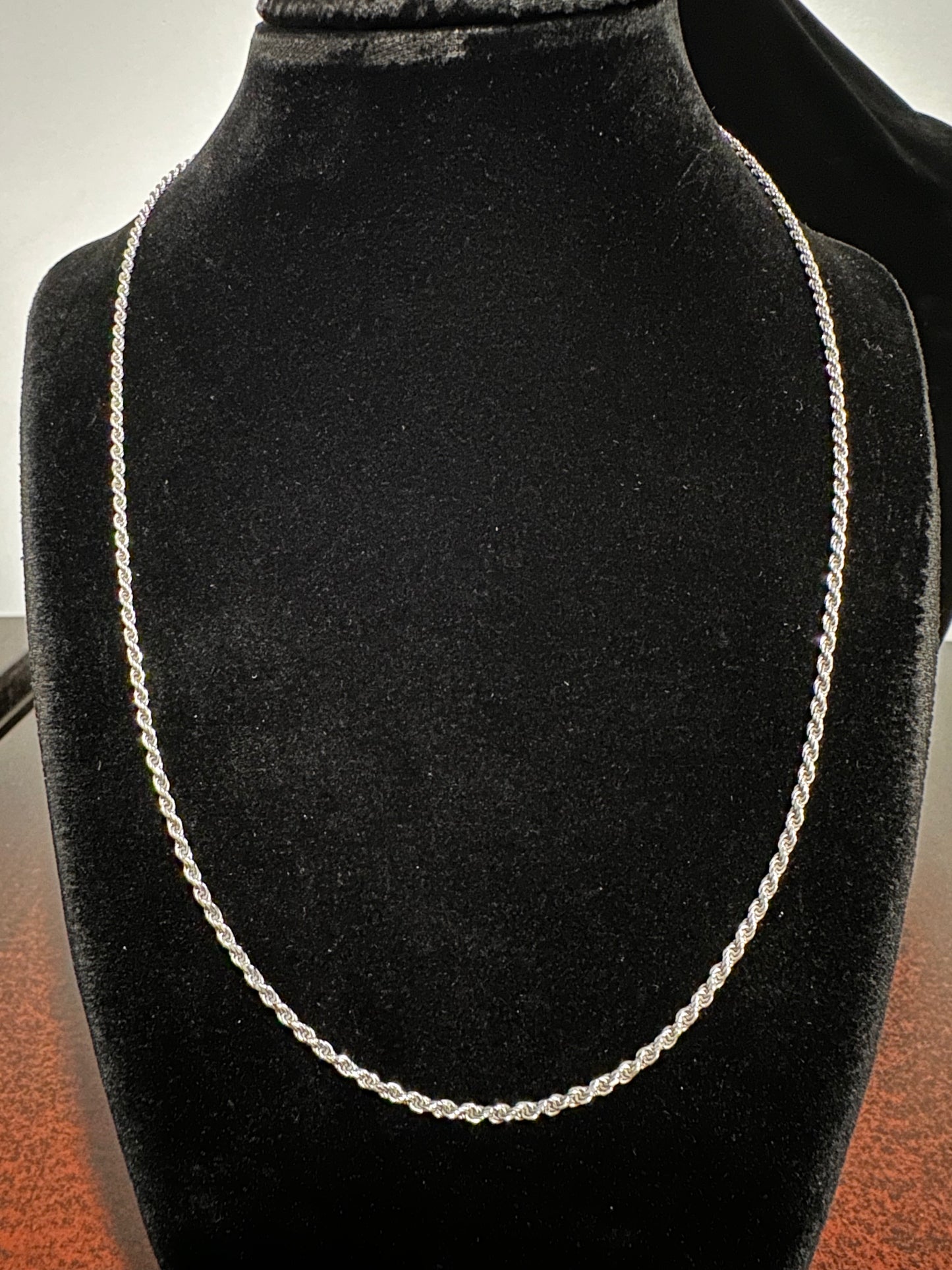 Silver Rope Chain 20”