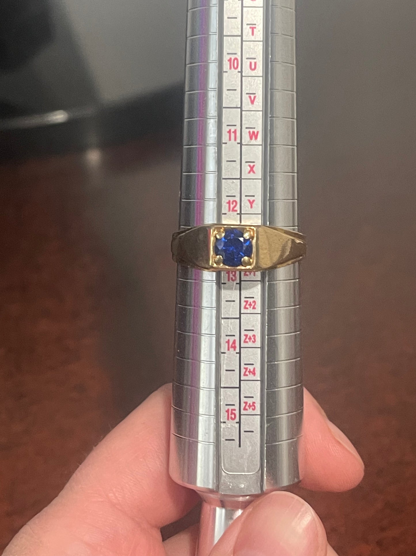 10K Gold Ring Blue Stone
