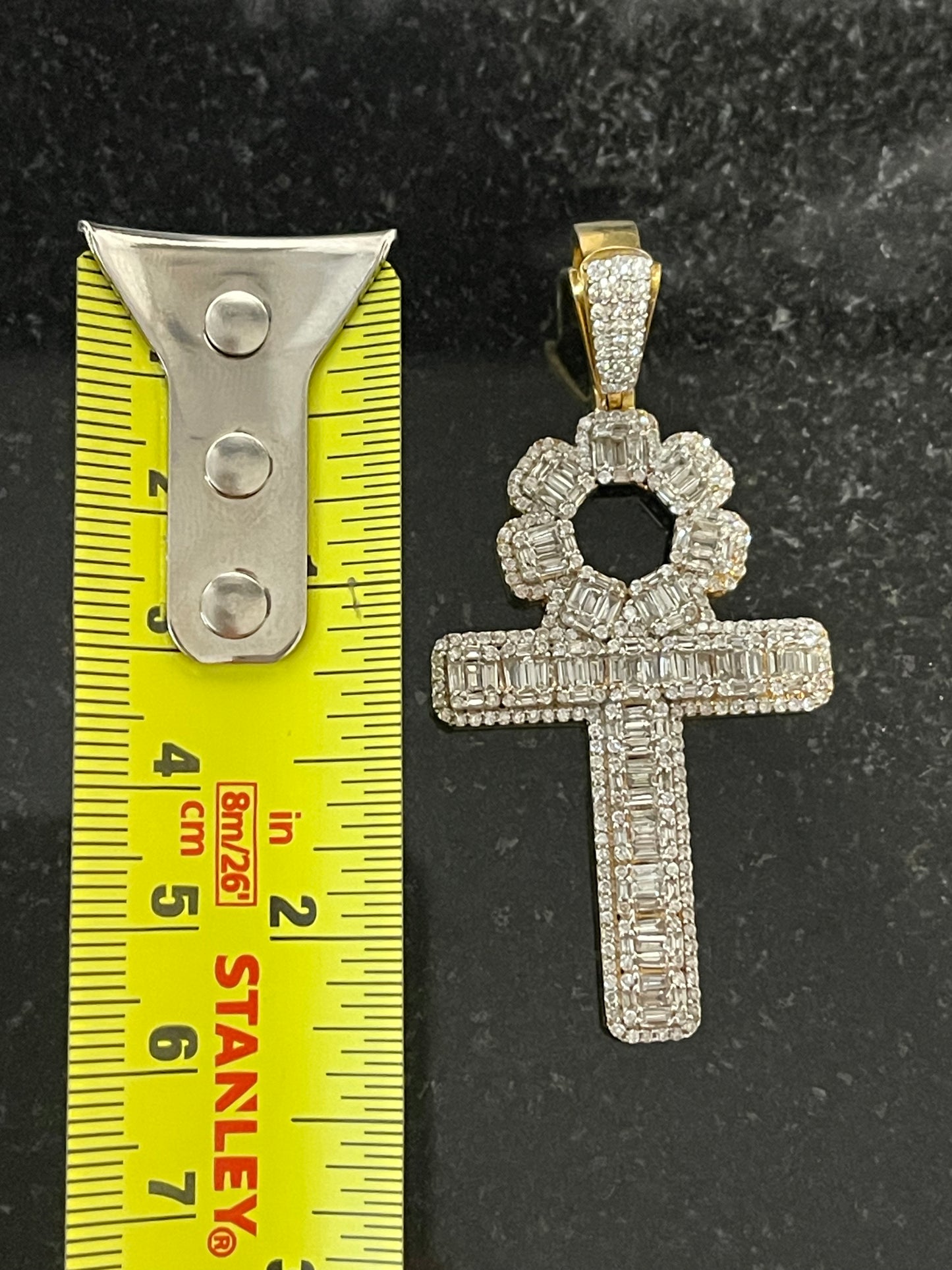 10K 4.75CT Natural Diamond Ankh Pendant