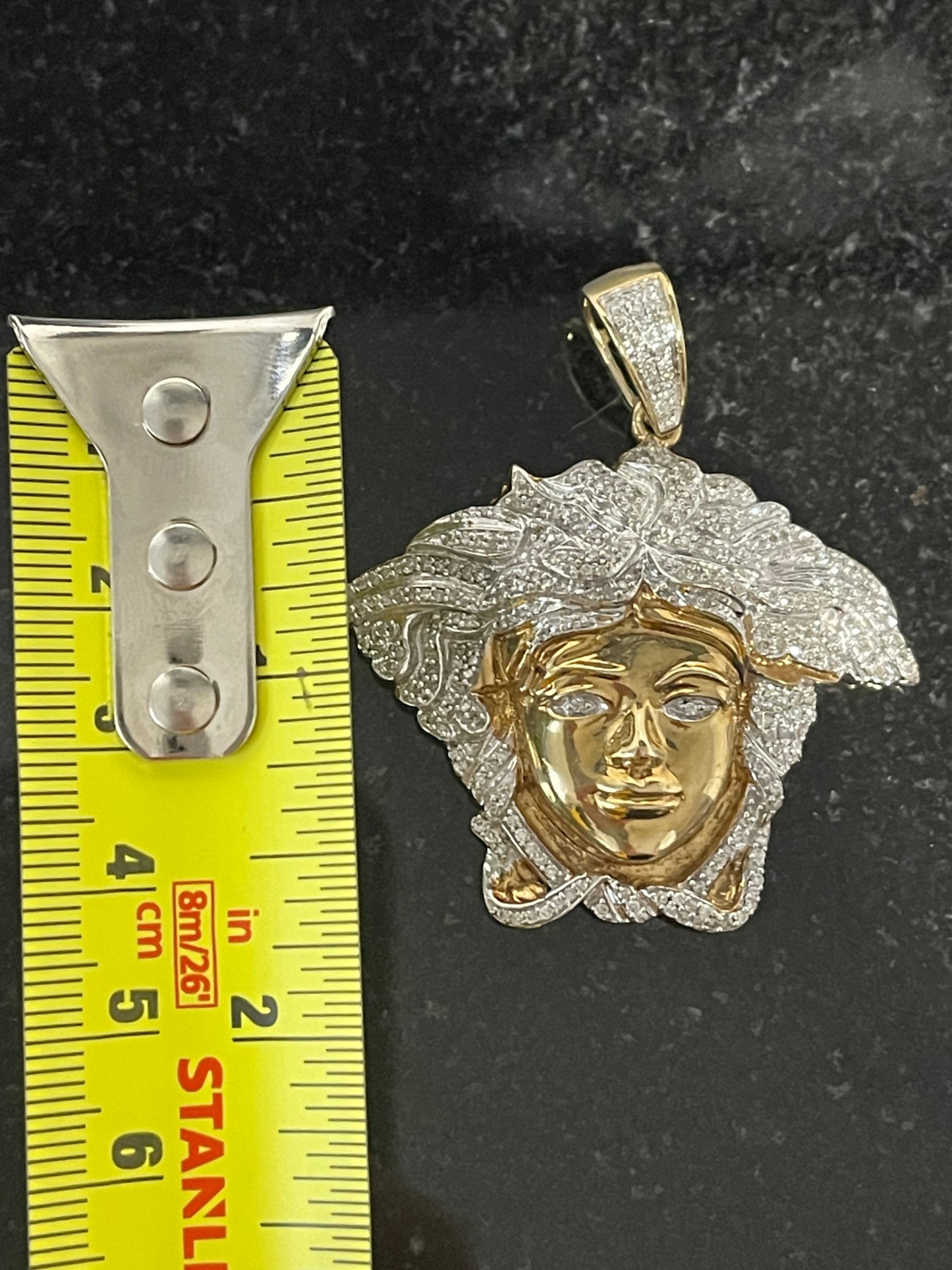 10K Natural Diamond Medusa Pendant
