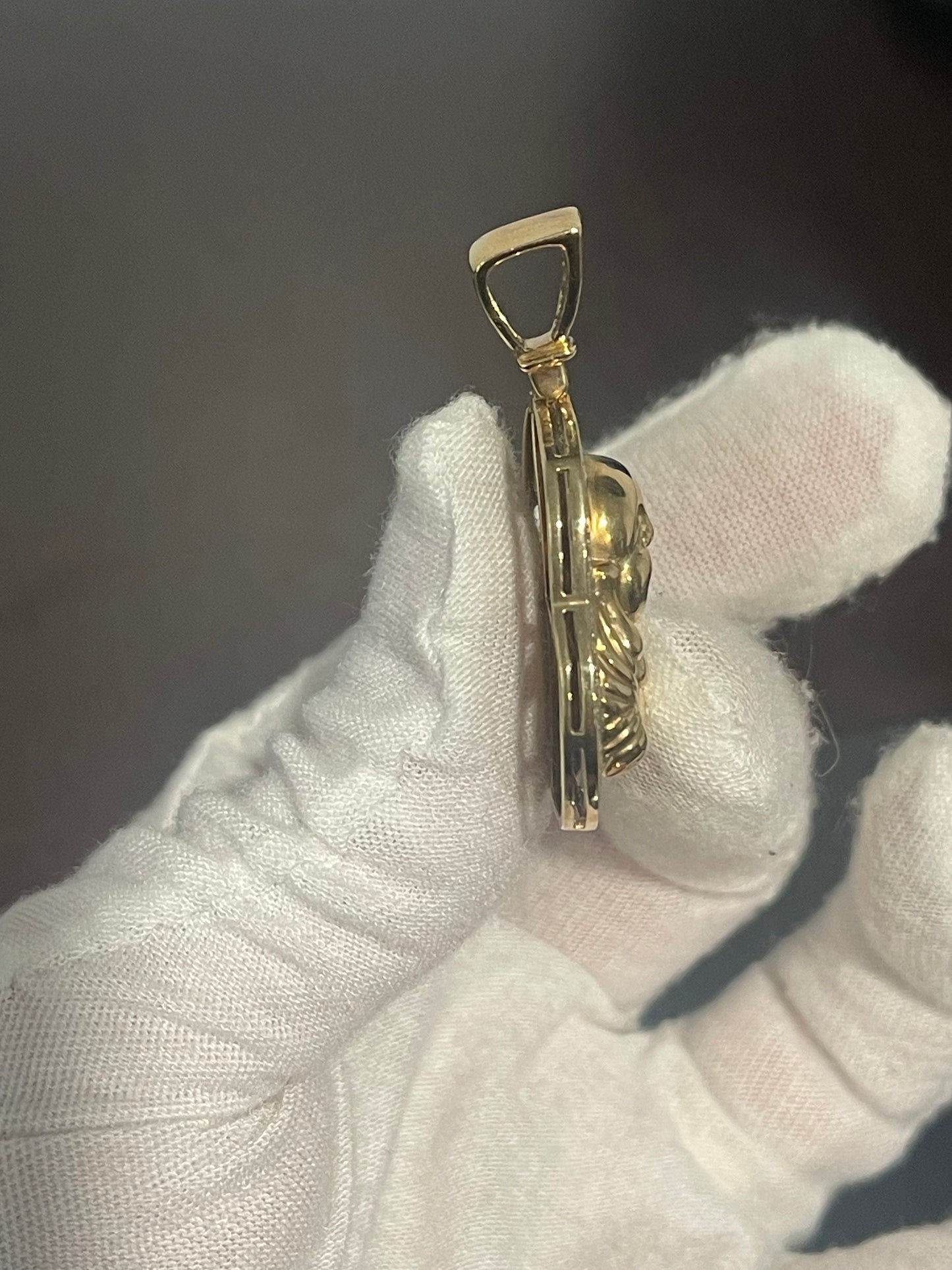 10K Natural Diamond Buddha Pendant