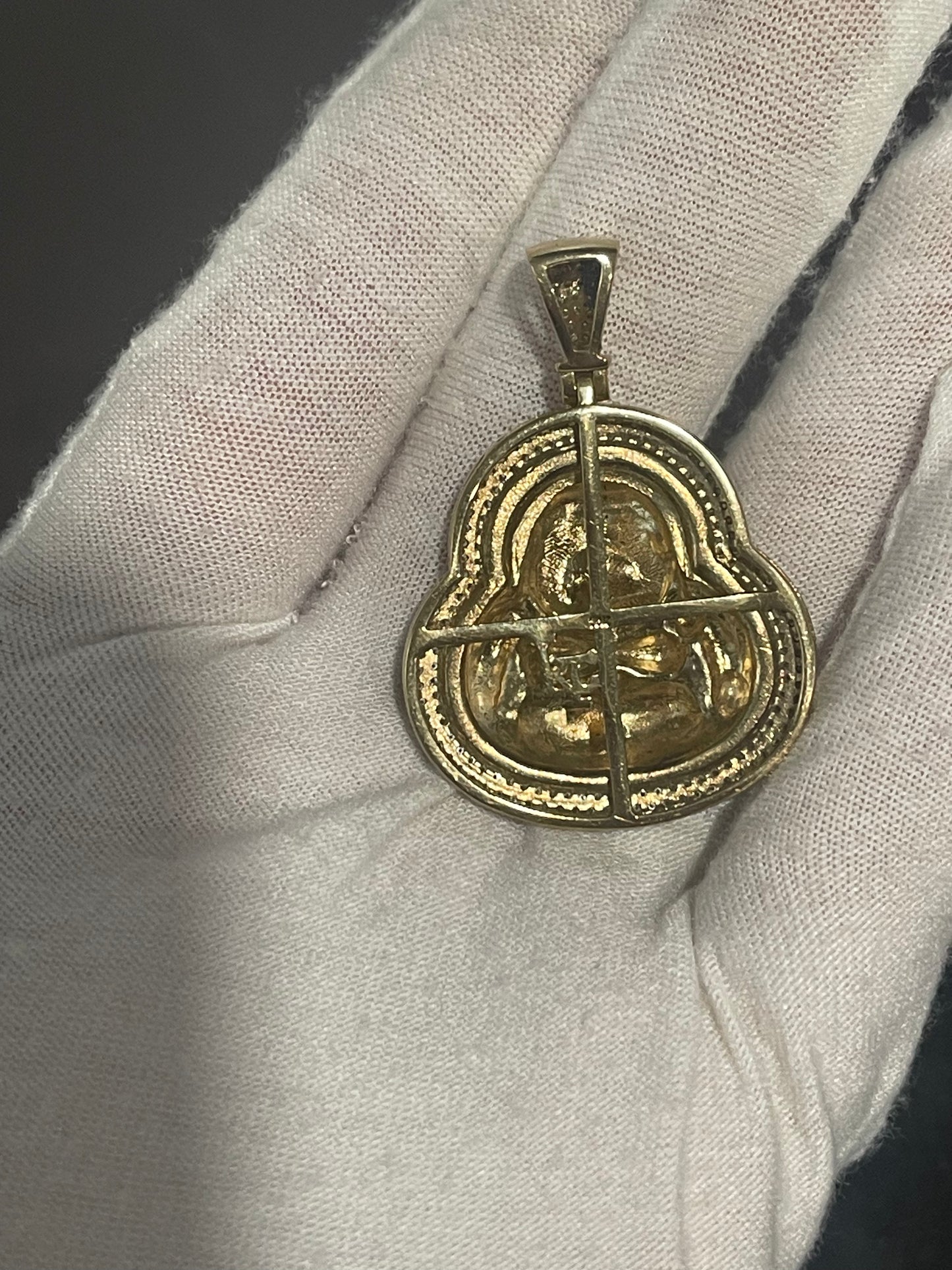 10K Natural Diamond Buddha Pendant