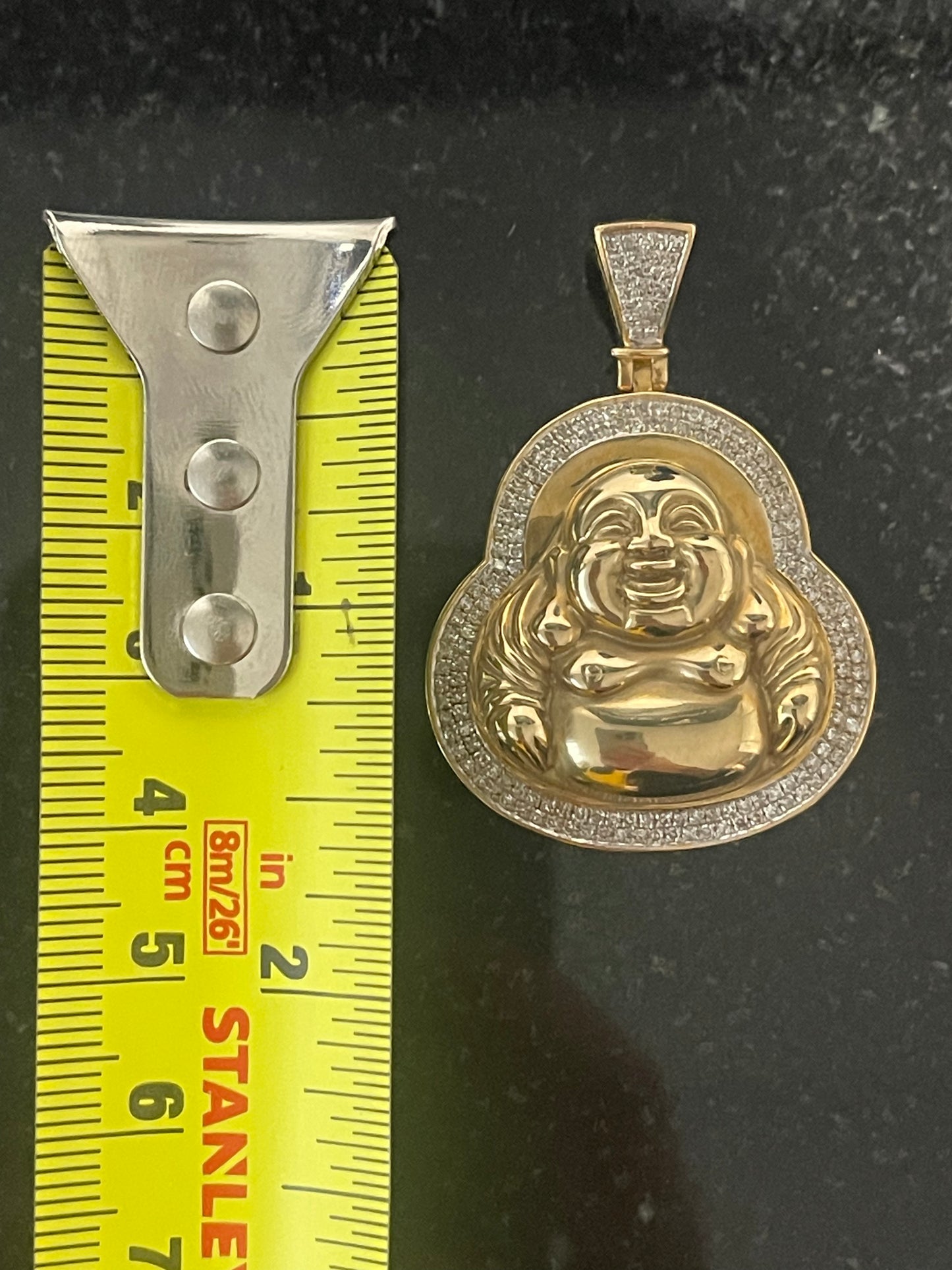 10K Natural Diamond Buddha Pendant