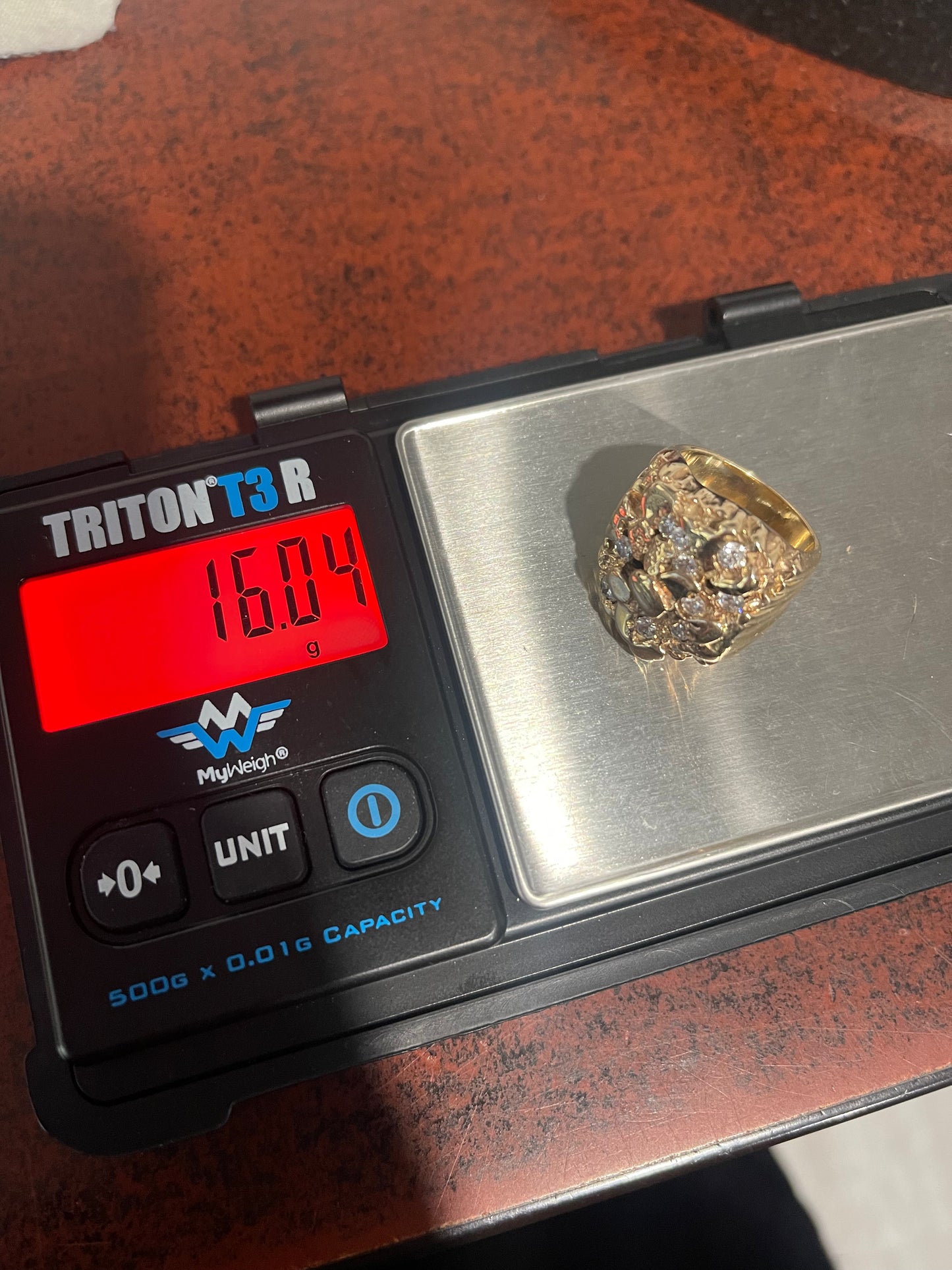 10K Natural Diamond Nugget Ring