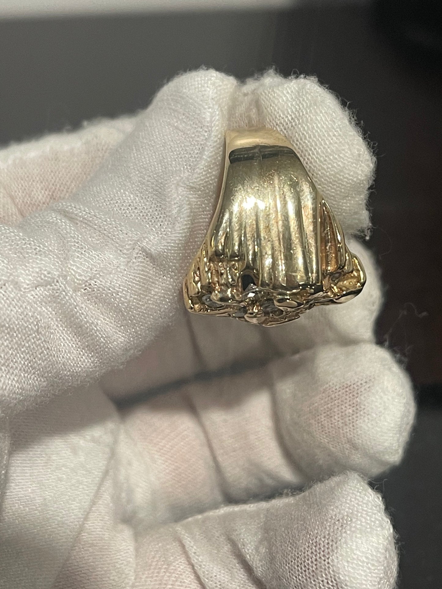 10K Natural Diamond Nugget Ring