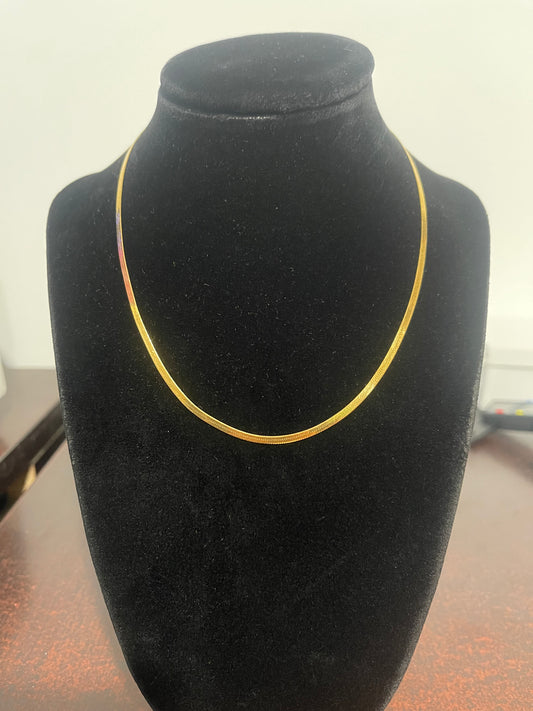 10K Herringbone Necklace 16”