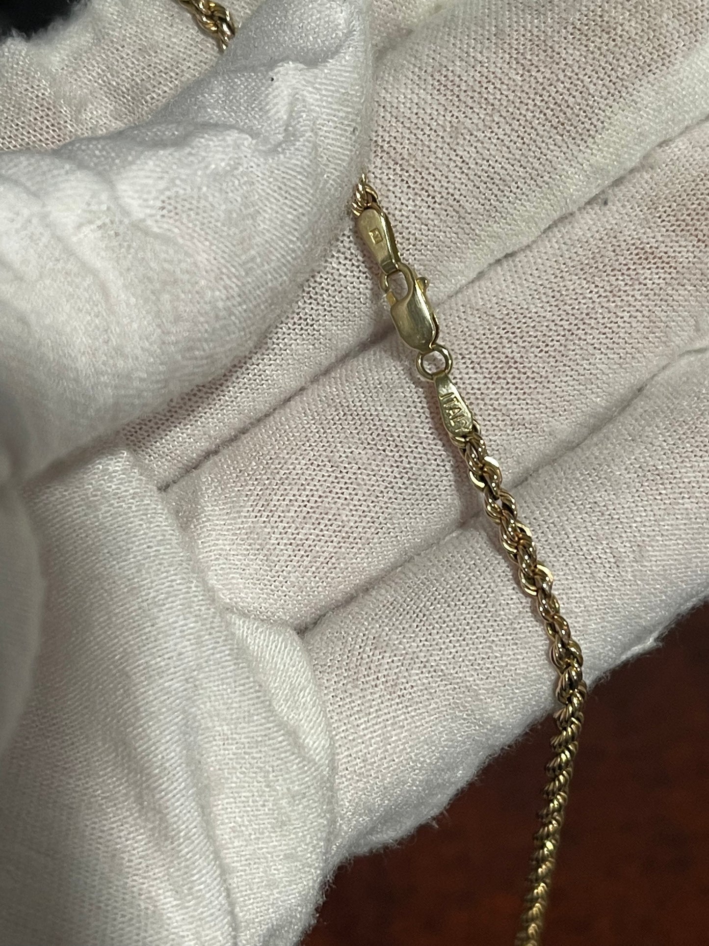 10K Solid Rope Chain 25”