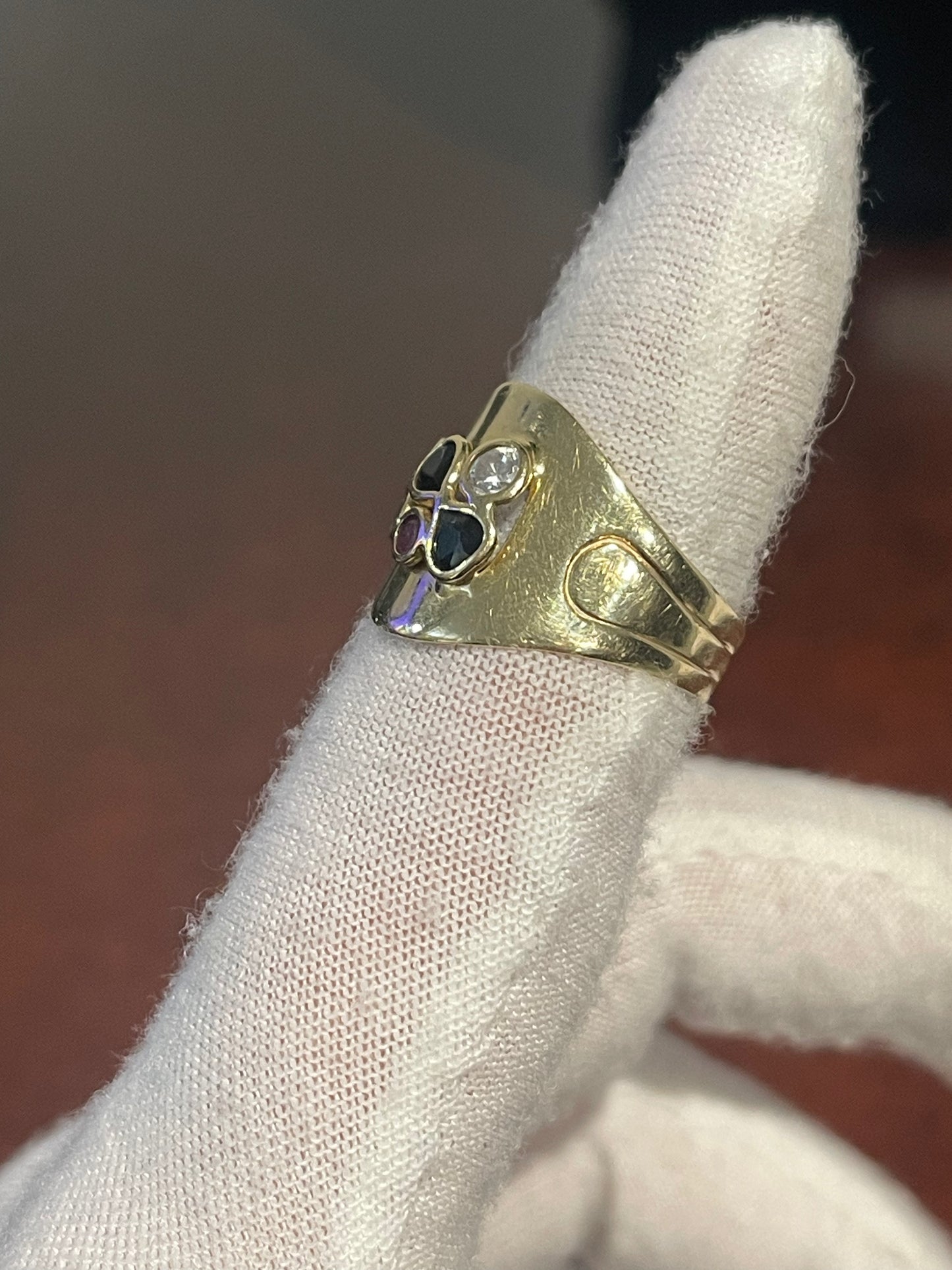 14K Yellow Gold Gemstone Ring