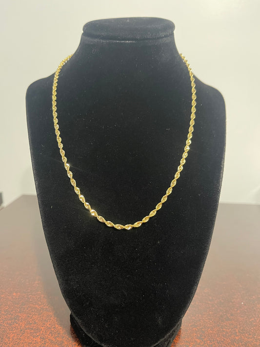 10K Rope Chain 18”
