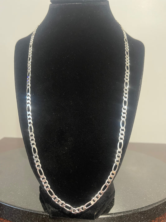 Silver Figaro Chain 24”