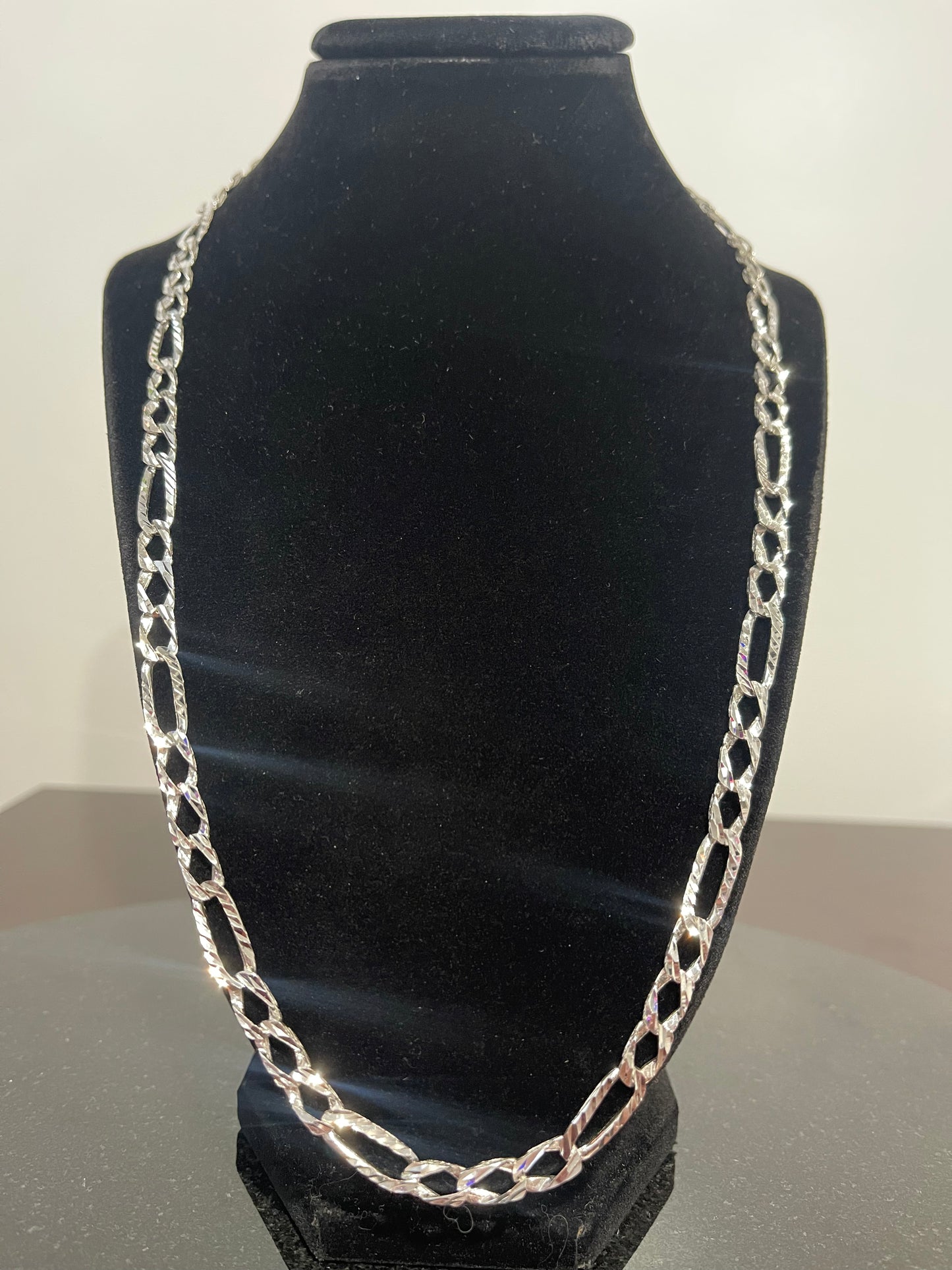 Silver DC Figaro Chain 24”