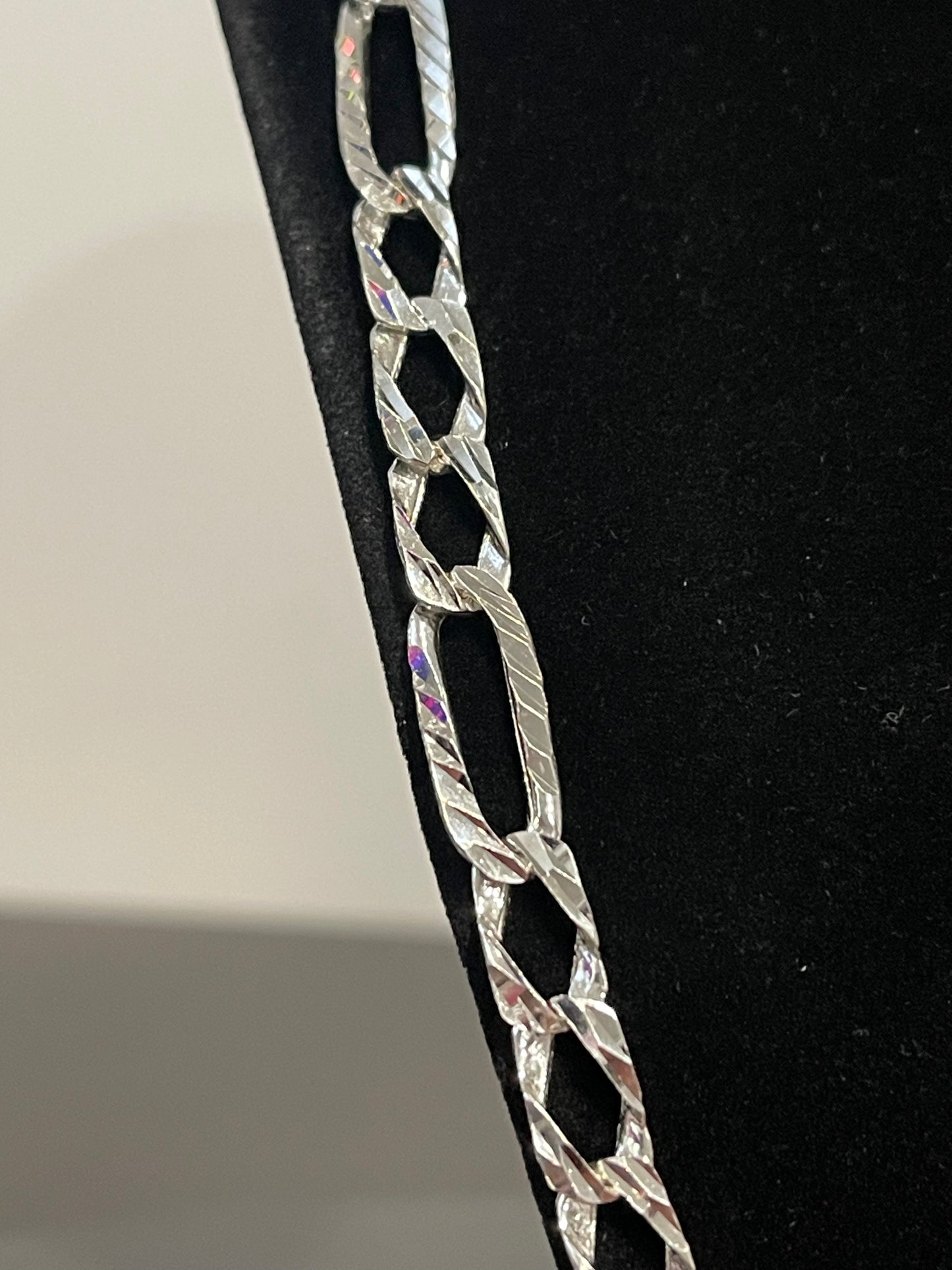 Silver DC Figaro Chain 24”