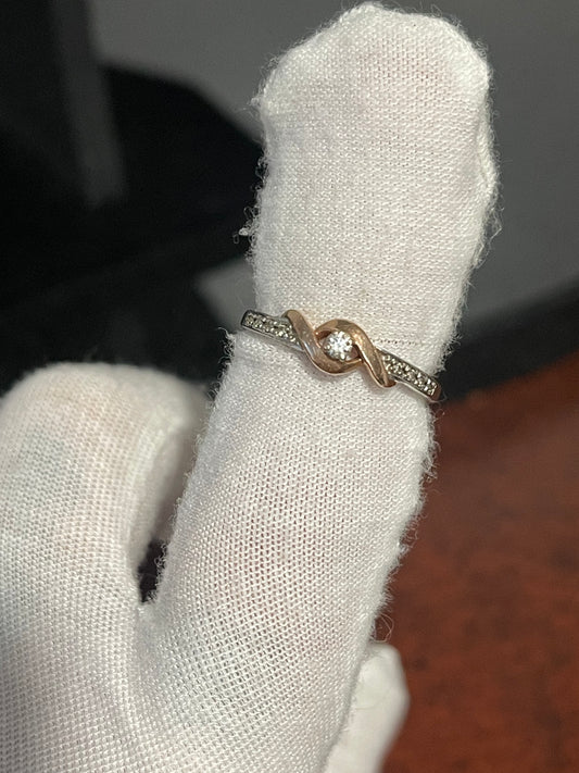 10K White/Rose Gold Diamond Ring