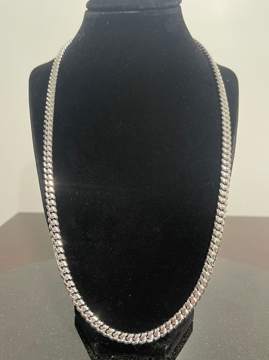 Silver Cuban Chain 24”