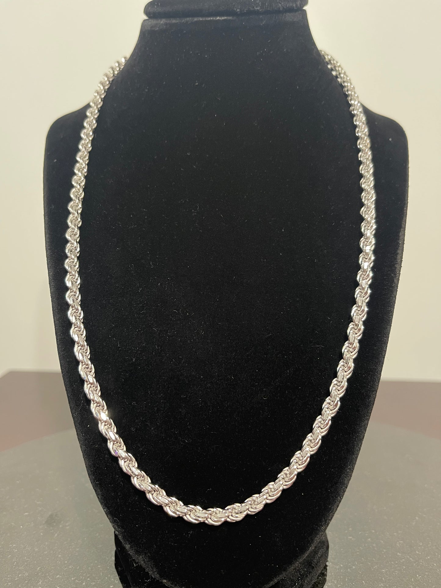 Silver Rope Chain 22”
