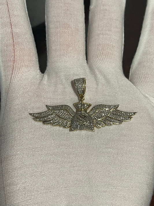 10K Natural Diamond Money Bag Pendant