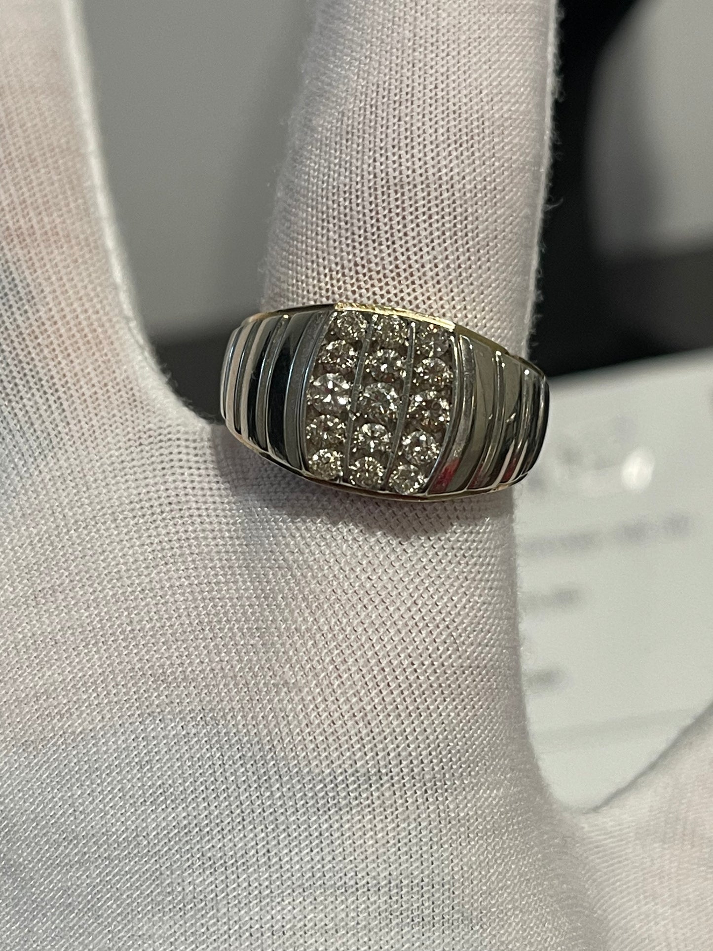 10K White/Yellow Gold 0.93ct Natural Diamond Ring